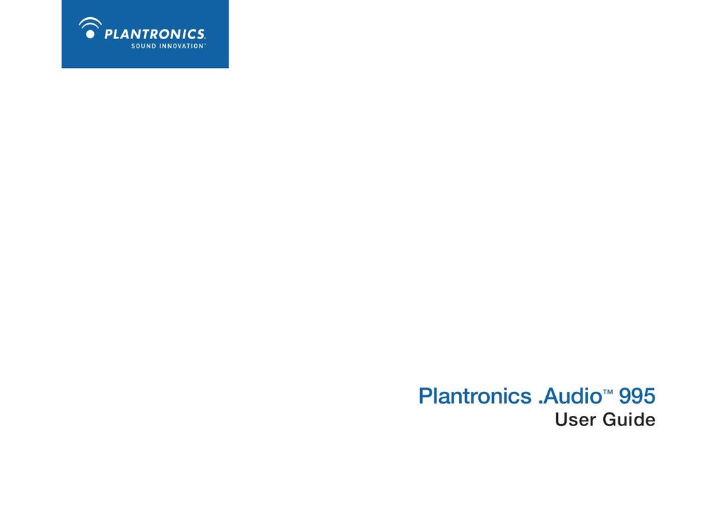 Plantronics 995 Headphones User Manual