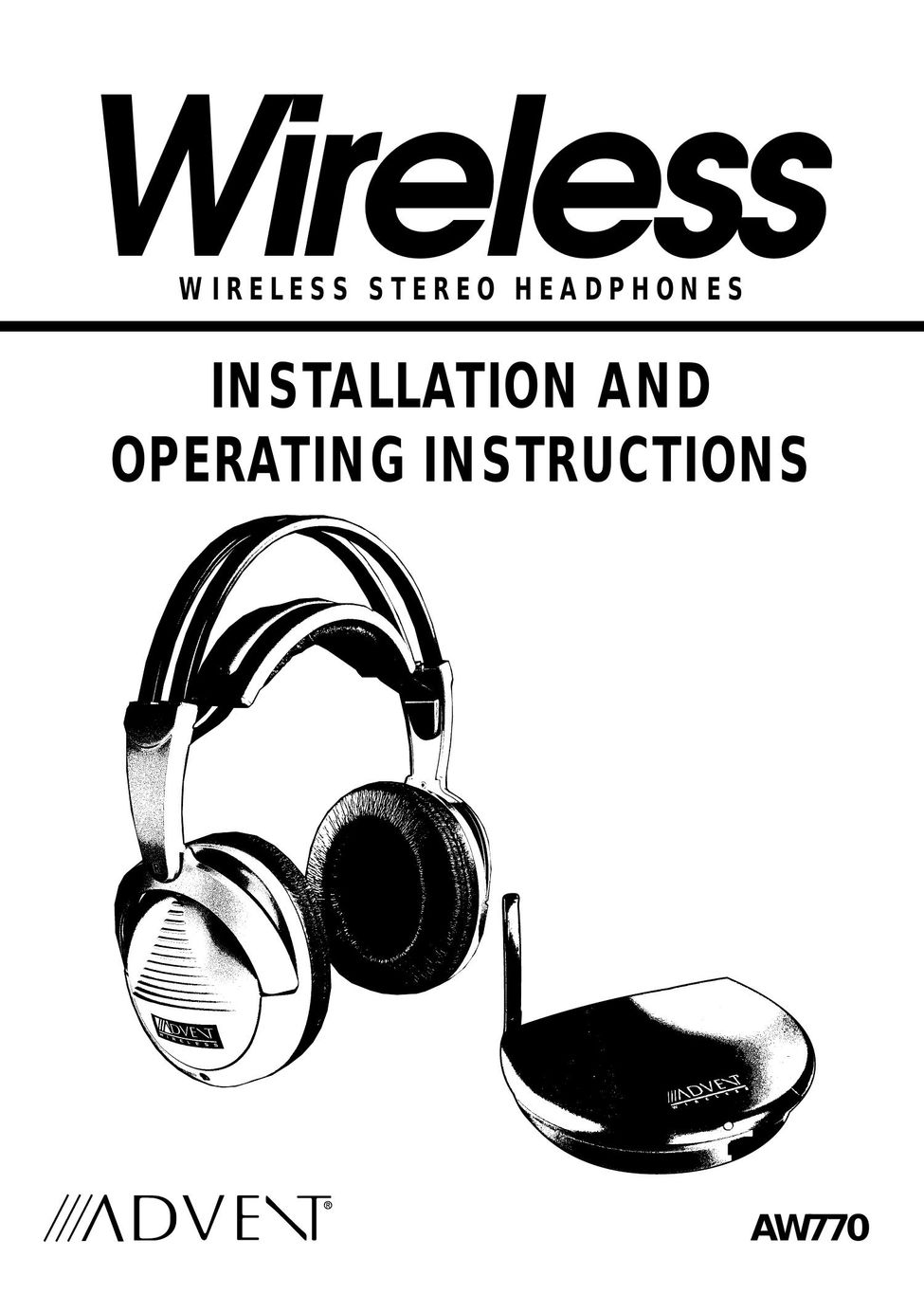 Recoton/Advent AW770 Headphones User Manual