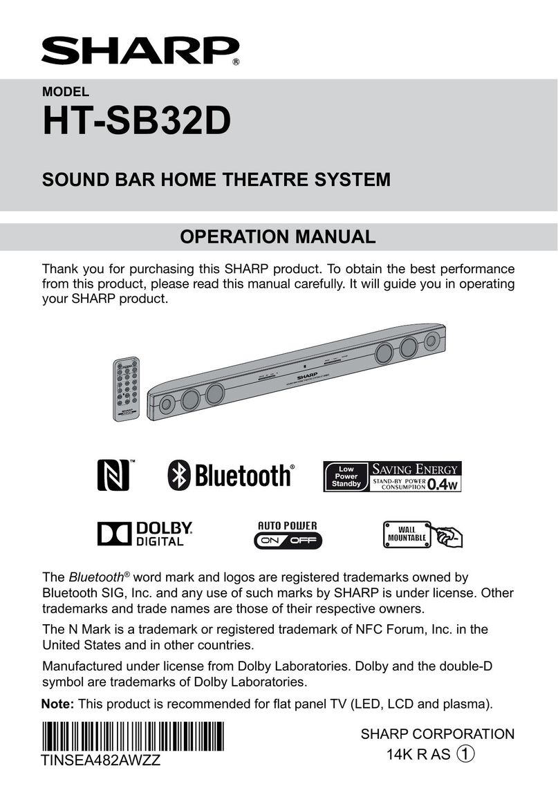Sharp HT-SB32D Headphones User Manual