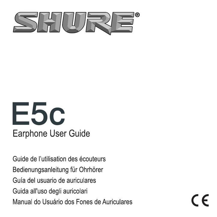 Shure E5C Headphones User Manual
