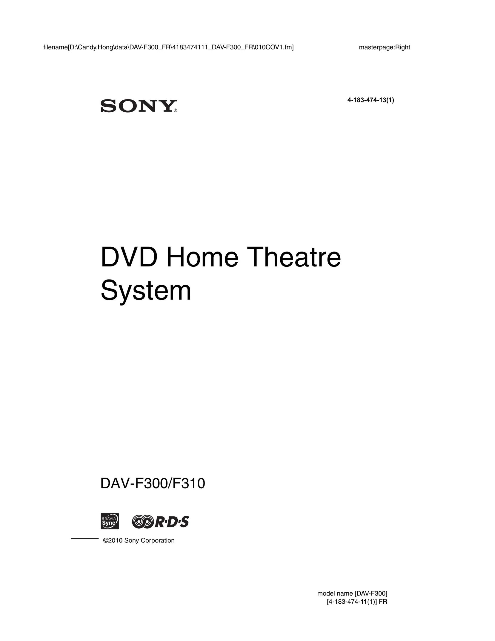 Sony DAV-F300/F310 Headphones User Manual