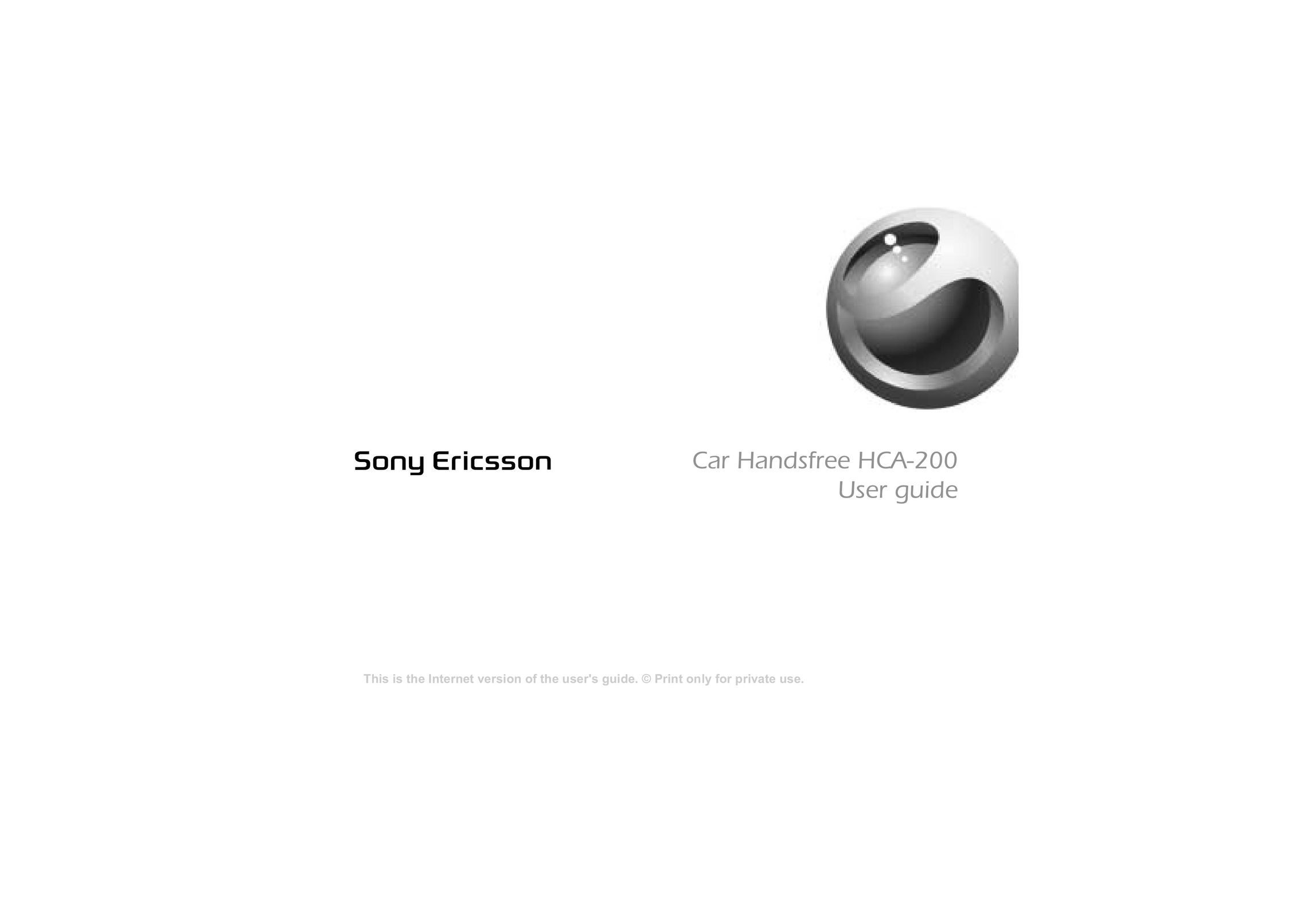 Sony Ericsson HCA-200 Headphones User Manual