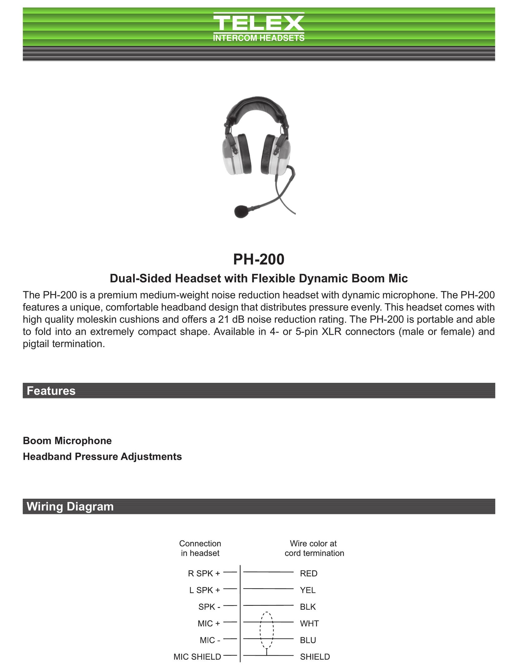 Telex PH-200 Headphones User Manual