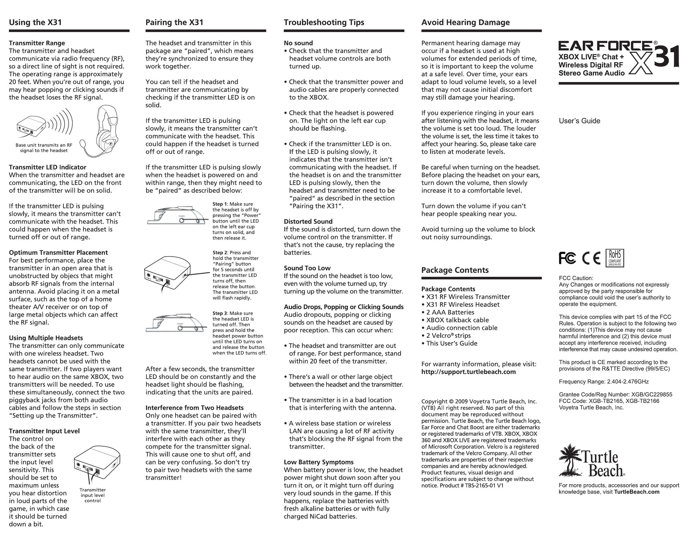 Turtle Beach X31 Headphones User Manual