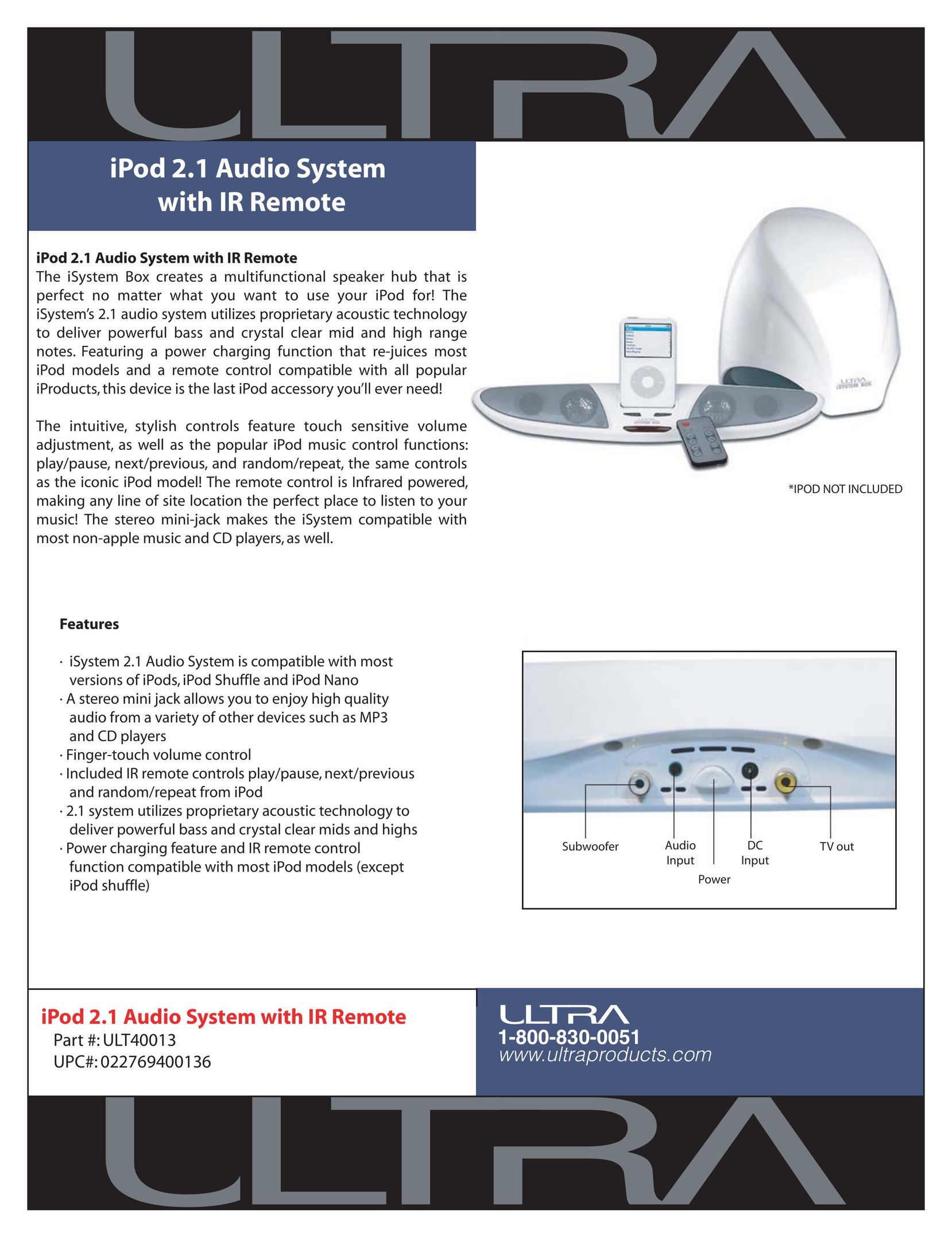 Ultra Products ULT40013 Headphones User Manual