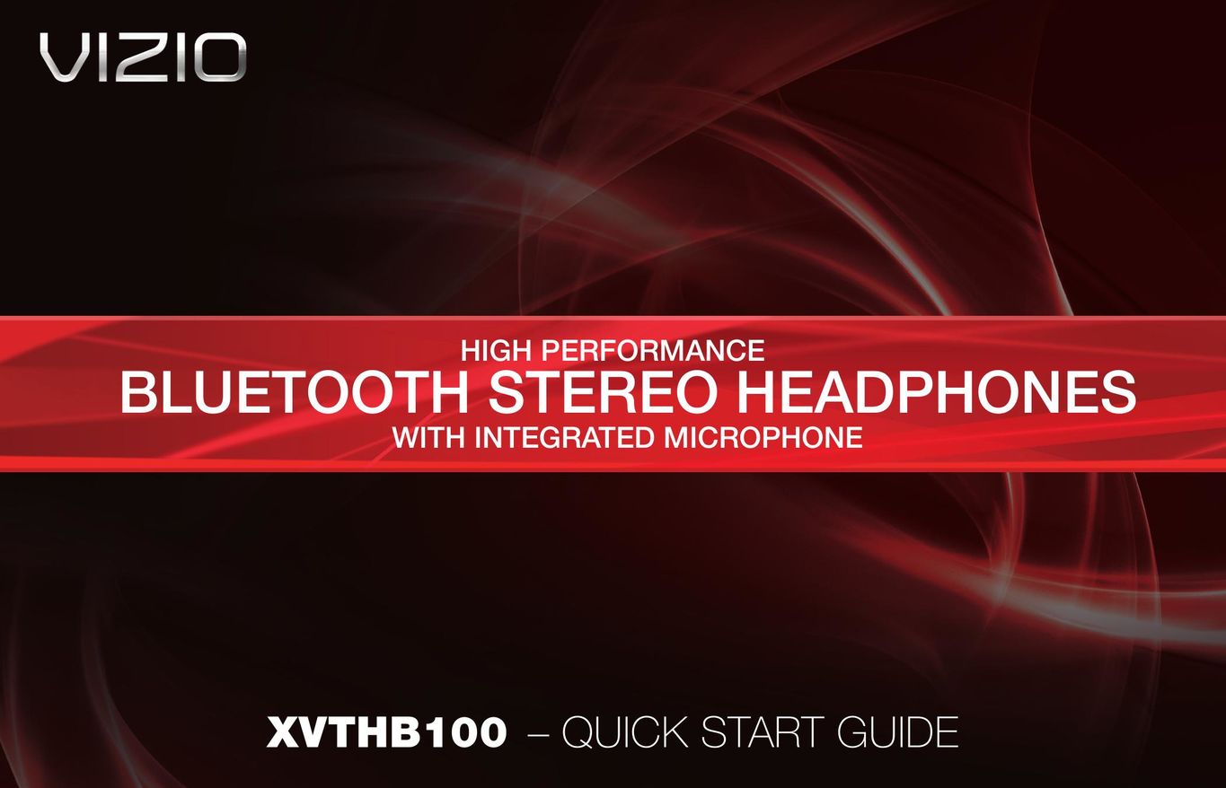 Vizio XVTHB100 Headphones User Manual