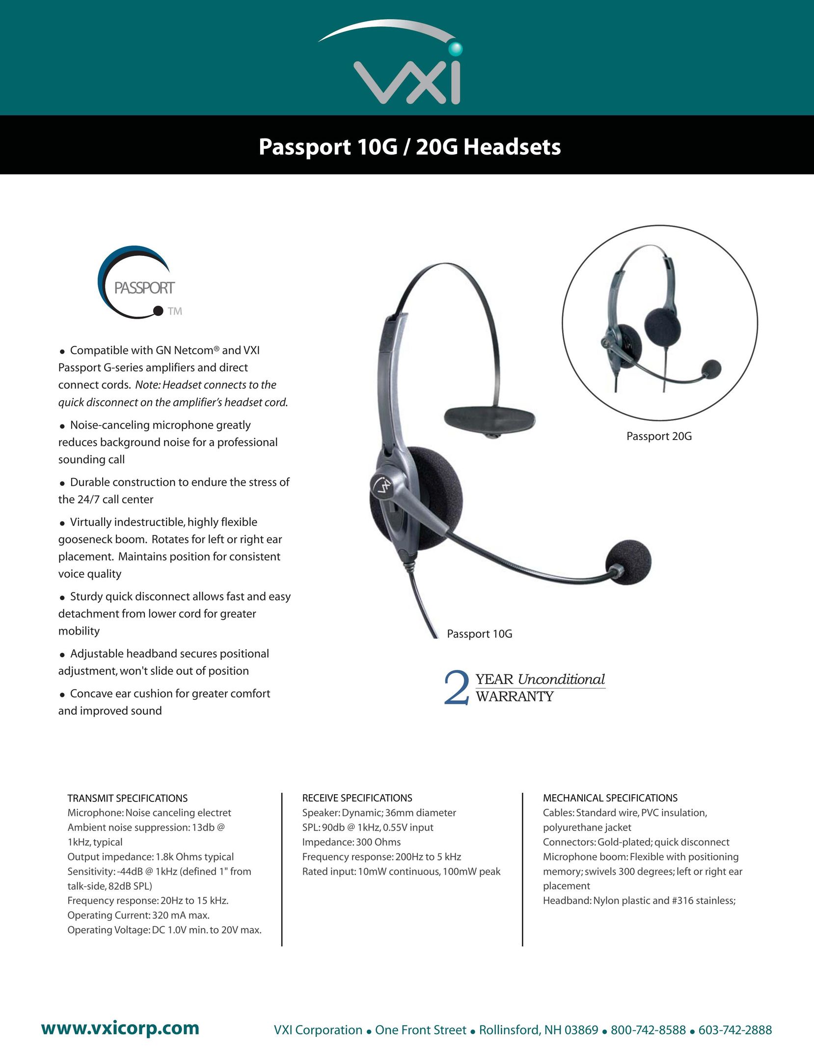 VXI 20G Headphones User Manual