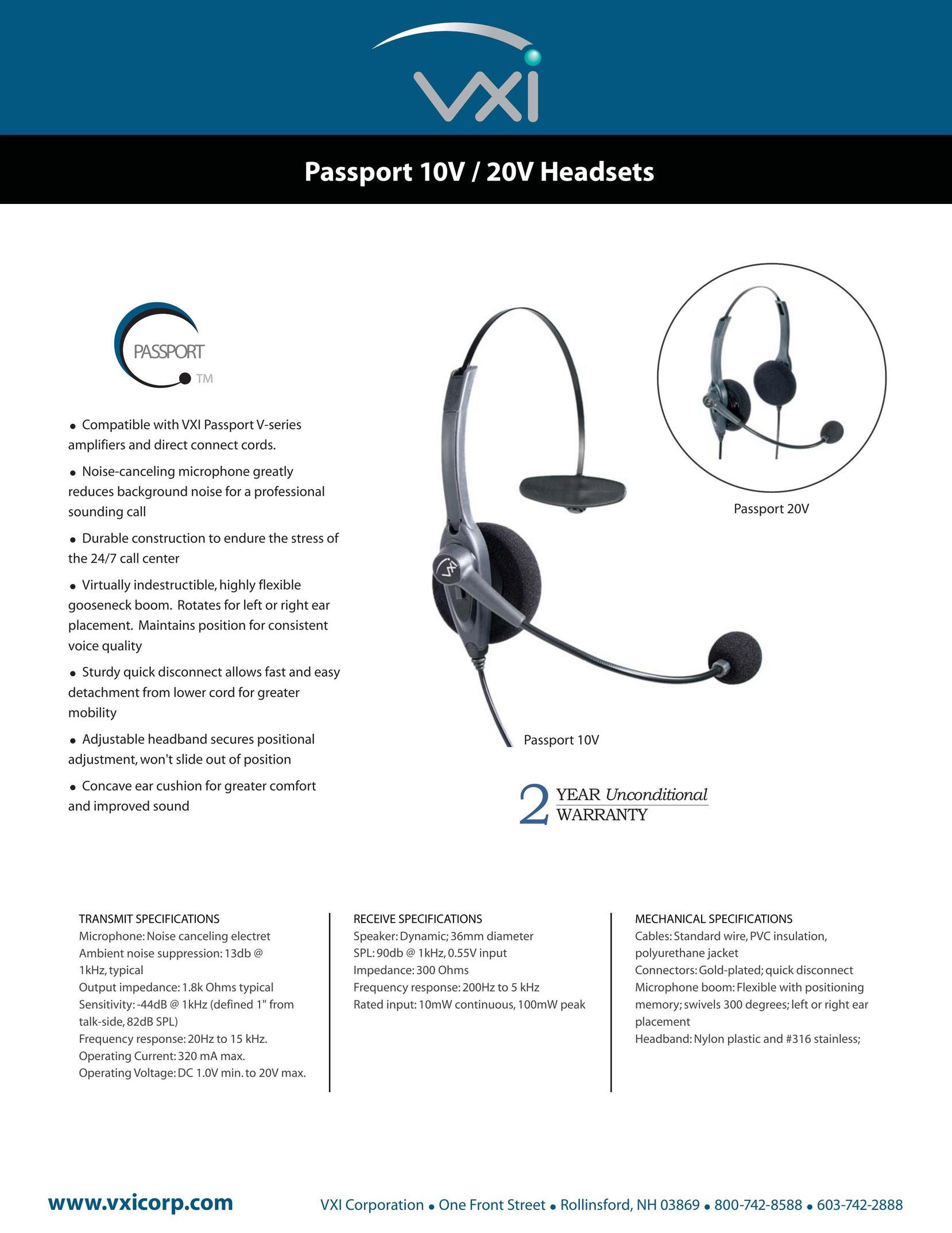VXI 20V Headphones User Manual