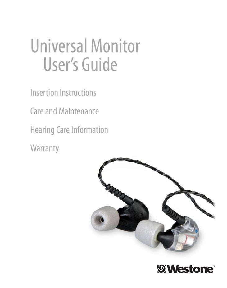 Westone Laboratories UM2 Headphones User Manual