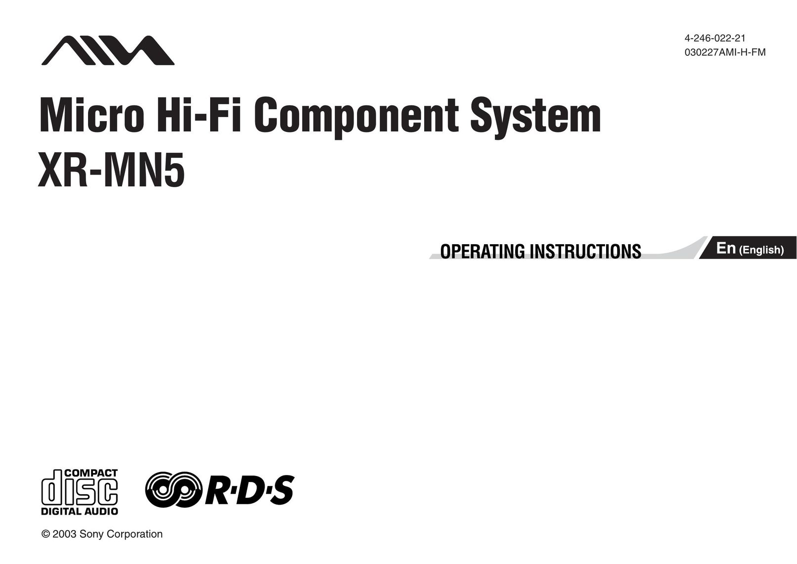 Aiwa XR-MN5 Home Theater System User Manual