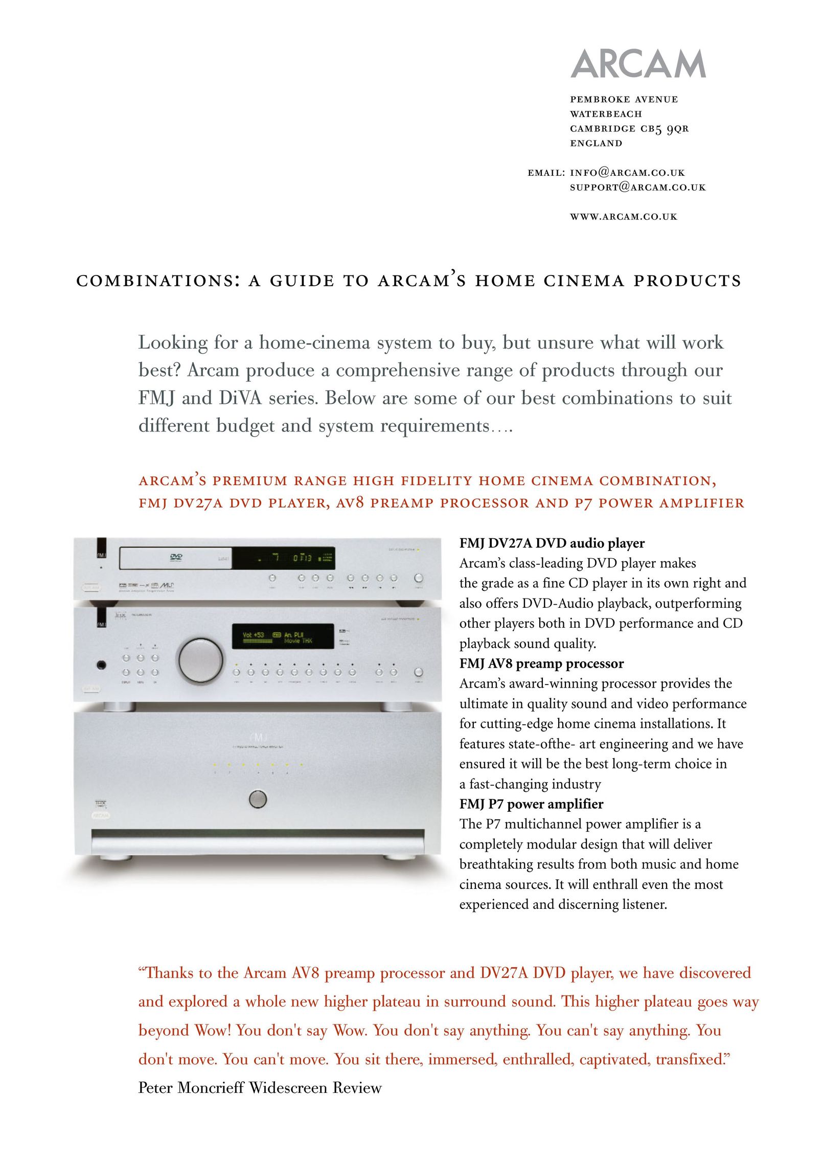Arcam DiVA Series Home Theater System User Manual
