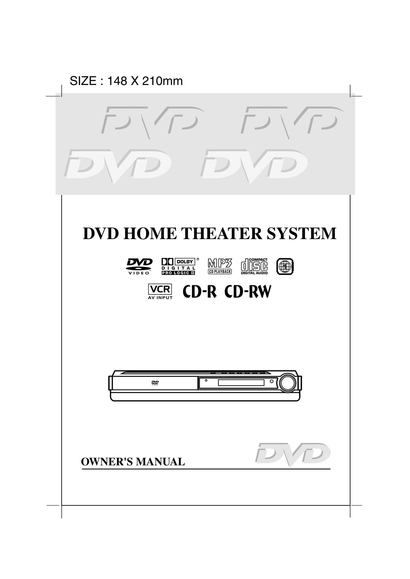 Audiovox DVD Home Theatre System CD-R/RW CD Playback Home Theater System User Manual