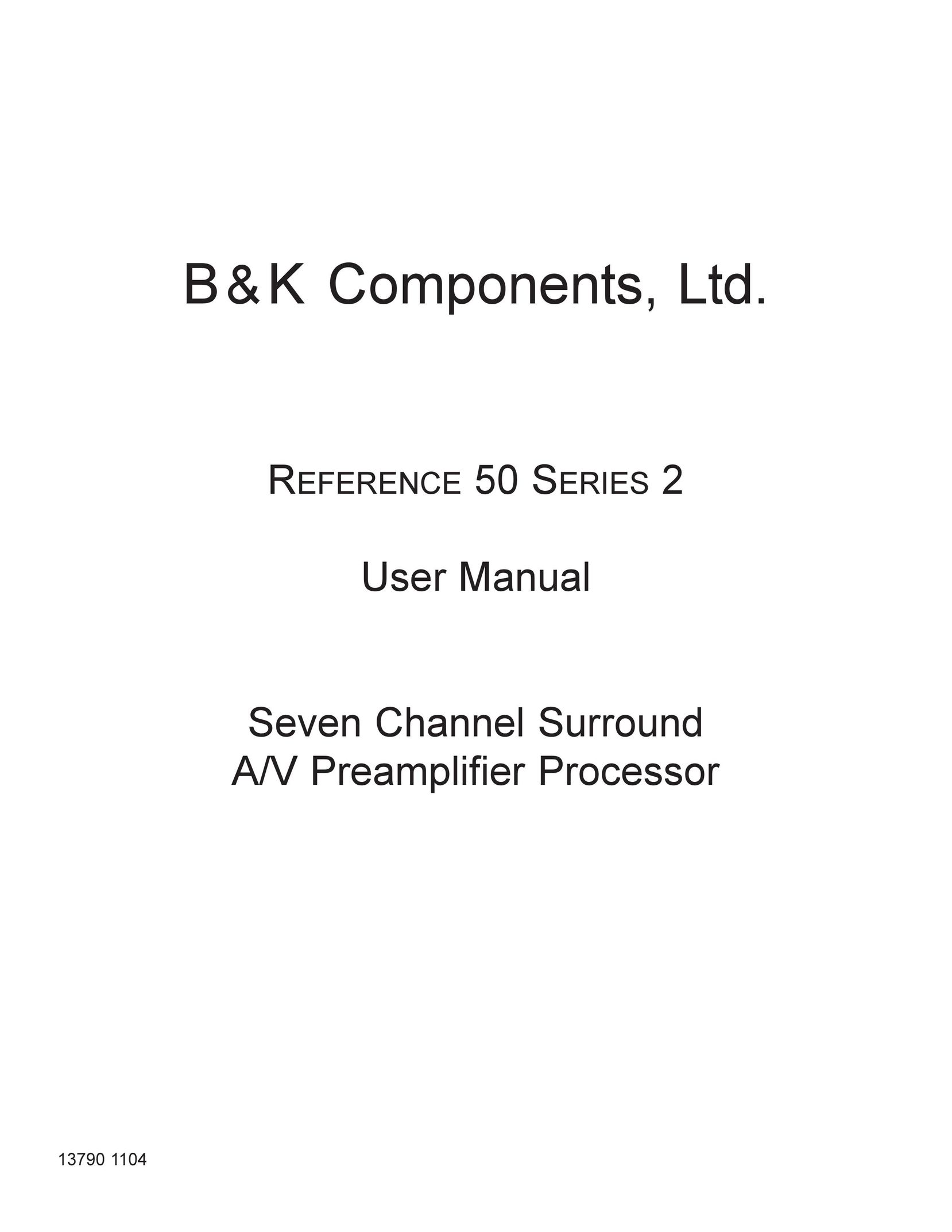 B&K 13790 1104 Home Theater System User Manual