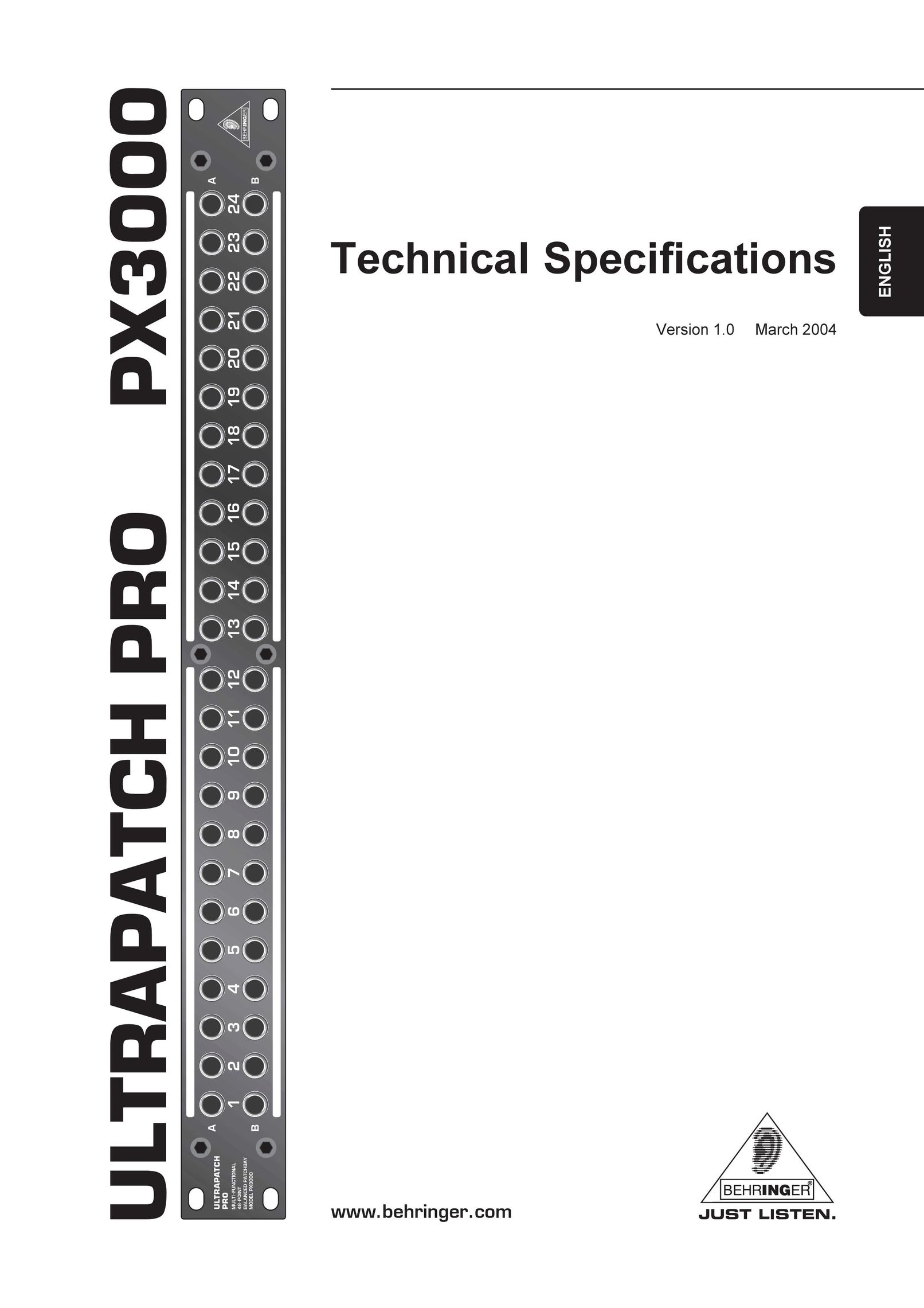 Behringer PX3000 Home Theater System User Manual