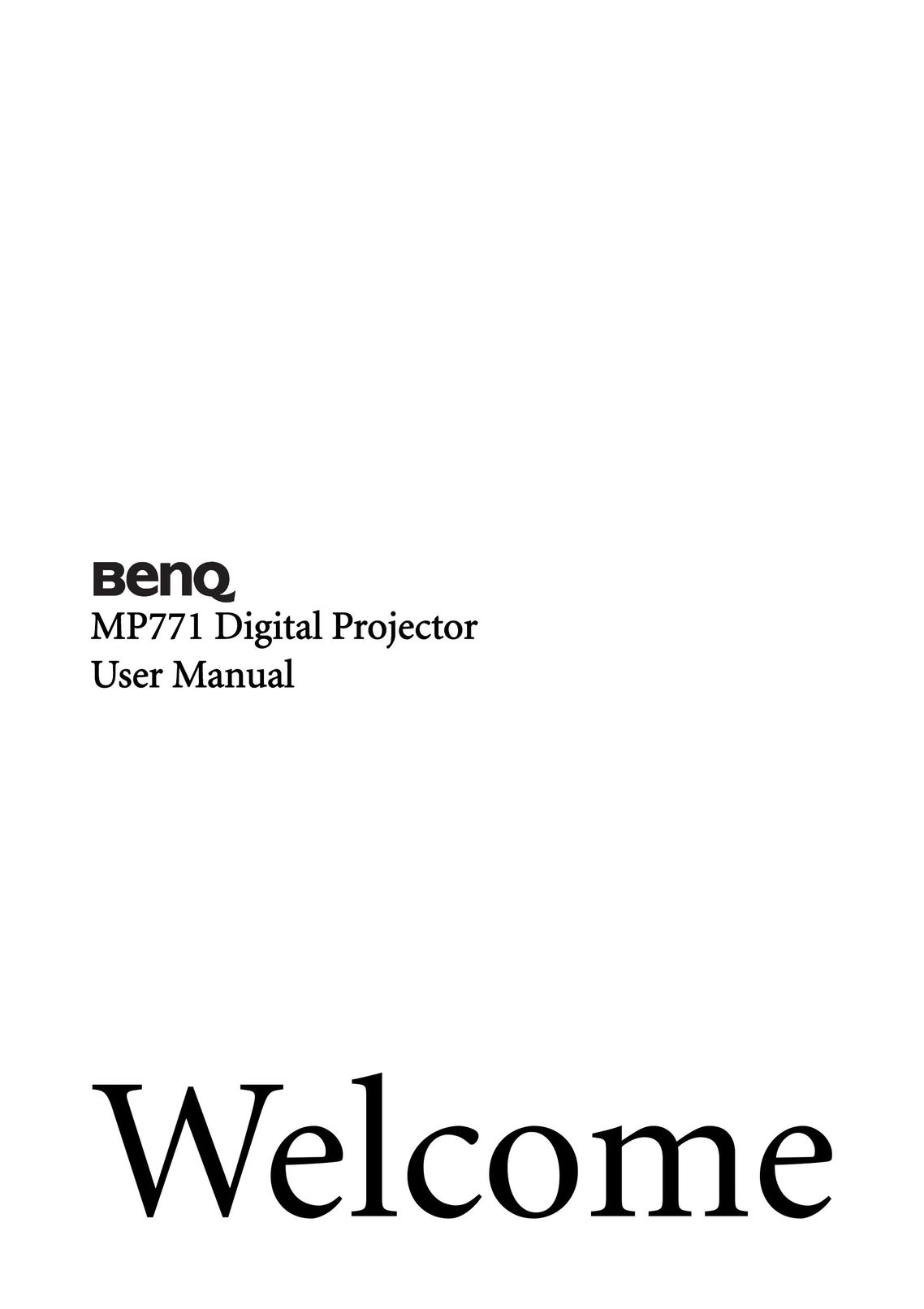 BenQ MP771 Home Theater System User Manual