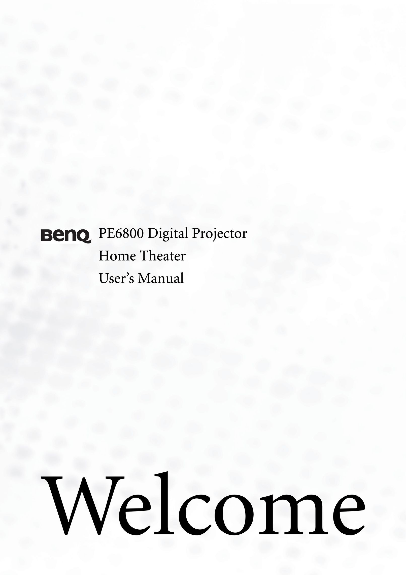 BenQ PE6800 Home Theater System User Manual