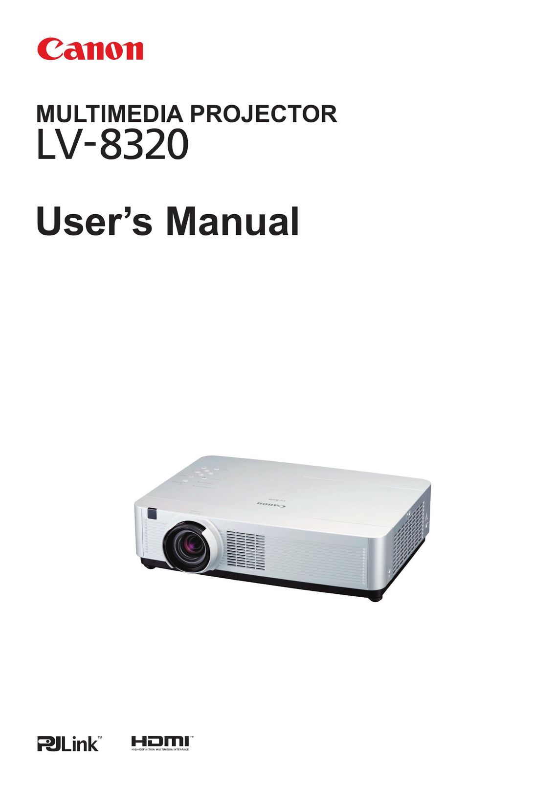 Canon LV-8320 Home Theater System User Manual