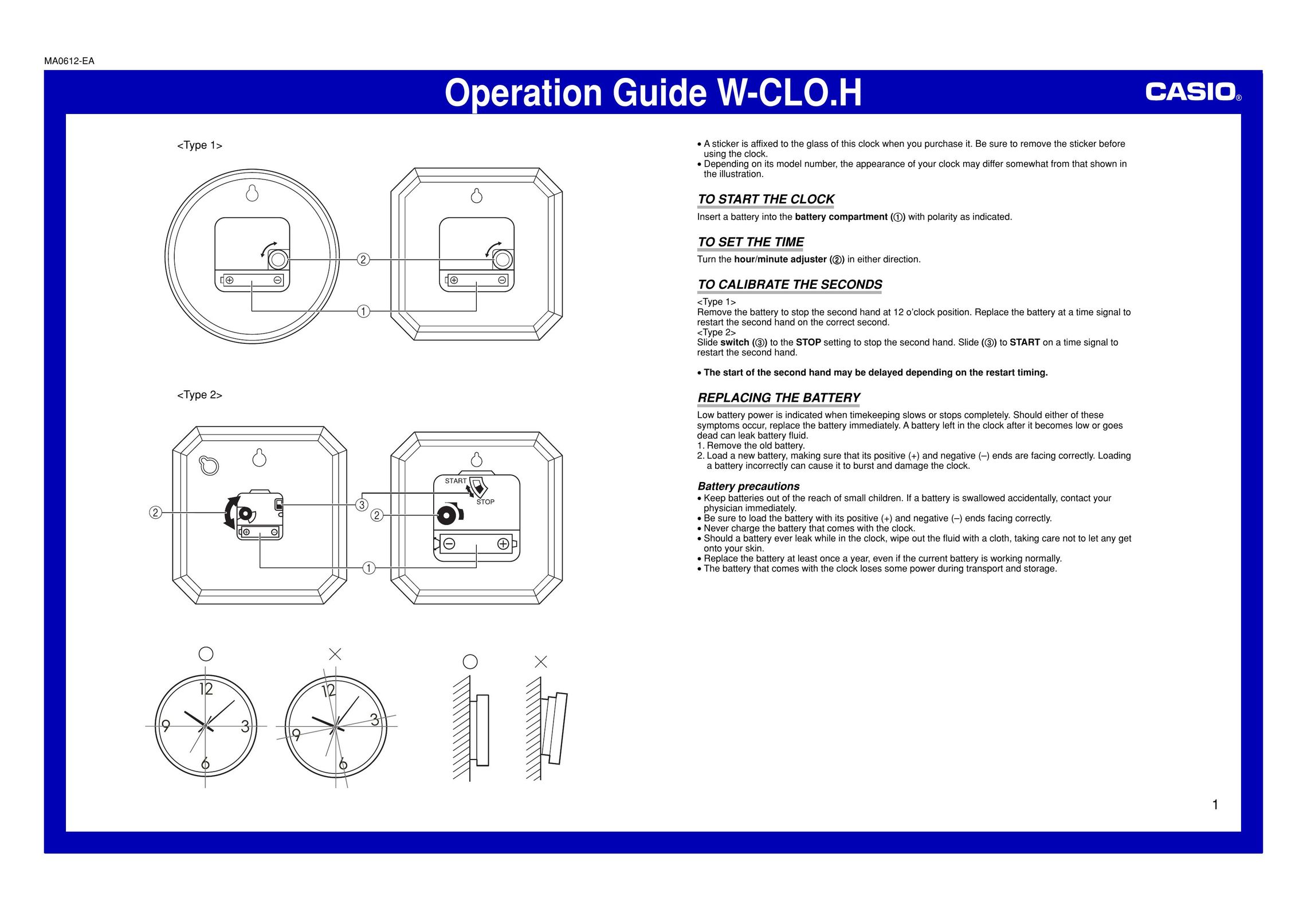 Casio MA0612-EA Home Theater System User Manual