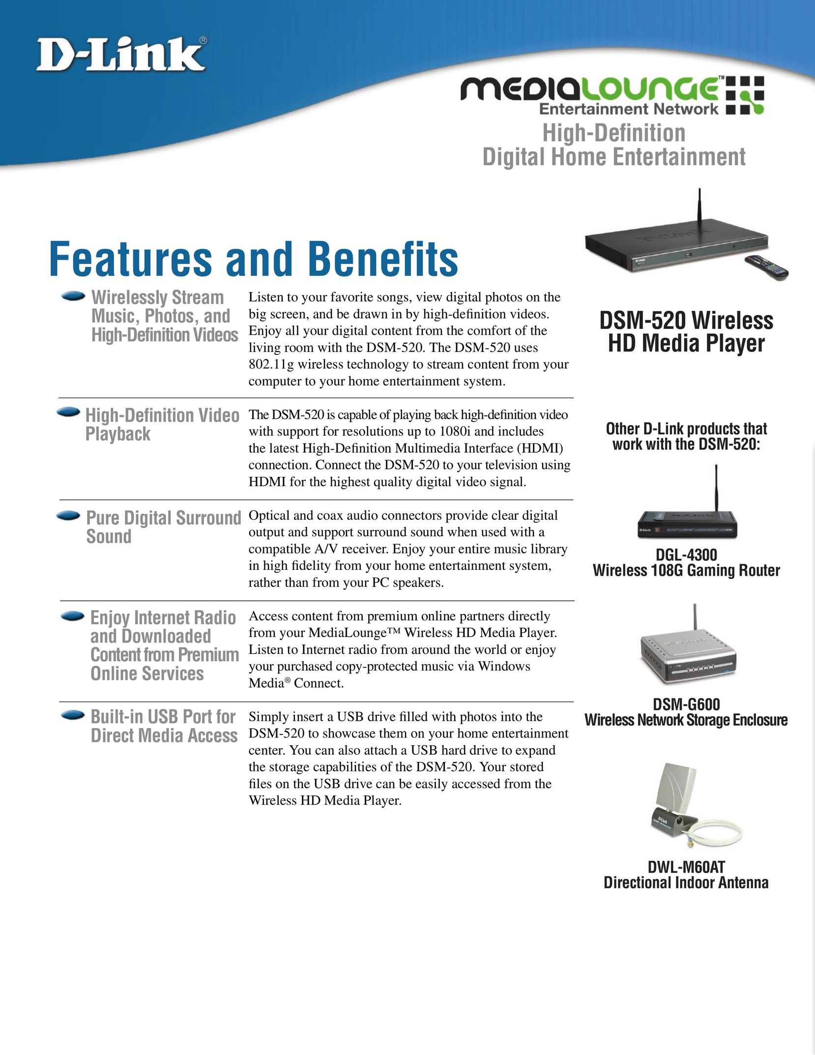 D-Link DWL-M60AT Home Theater System User Manual