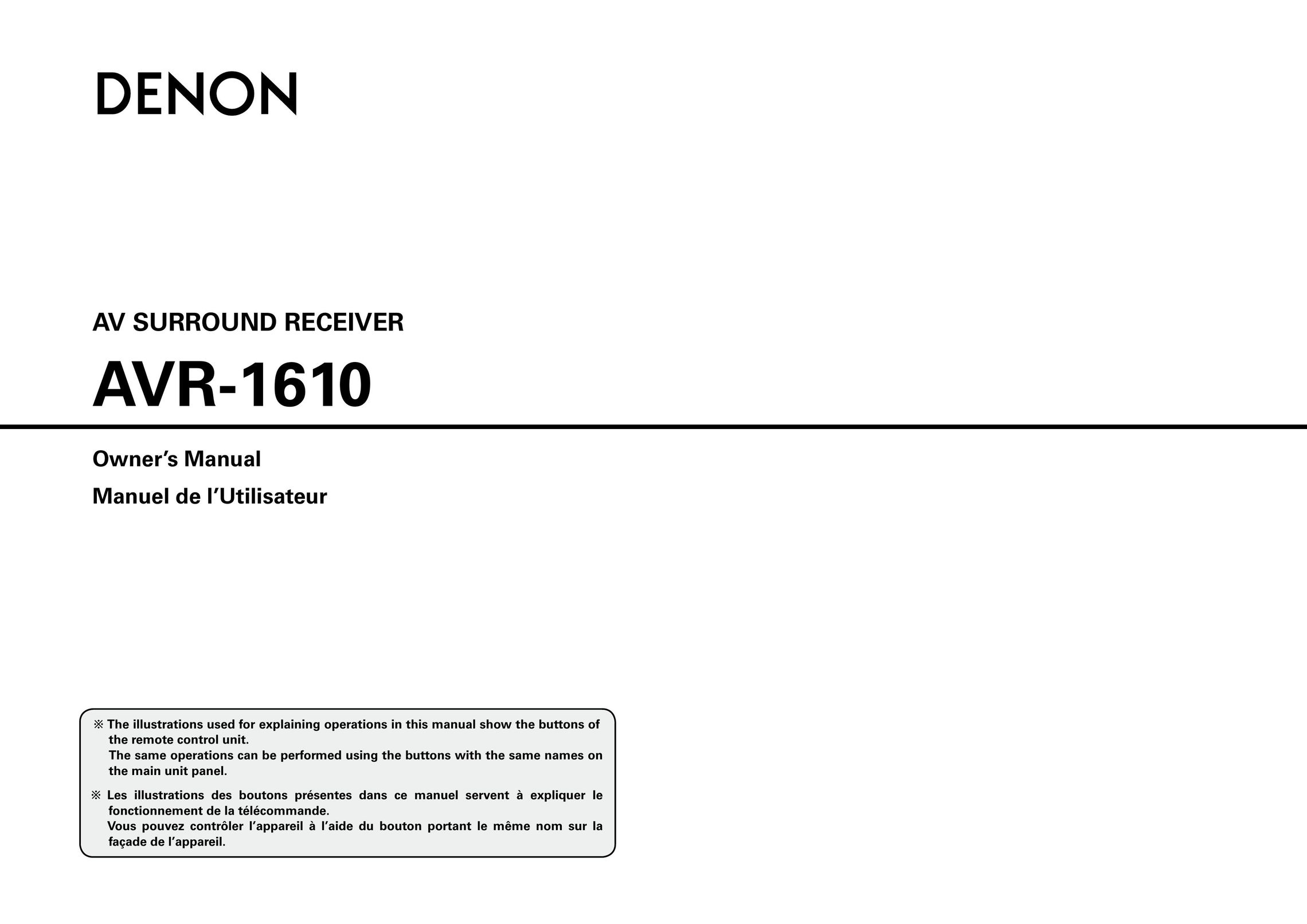 Denon AVR-1610 Home Theater System User Manual