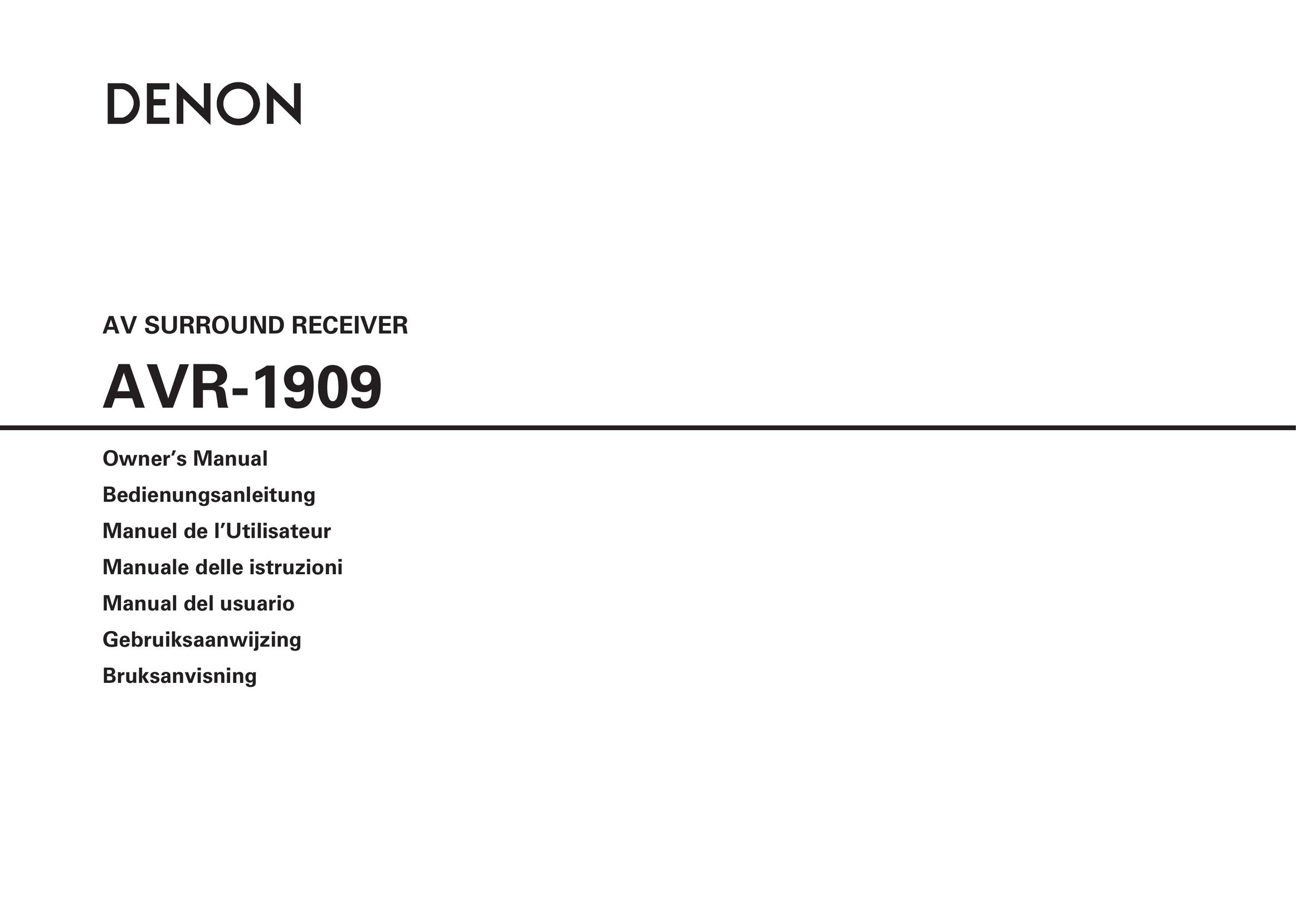 Denon AVR-1909 Home Theater System User Manual