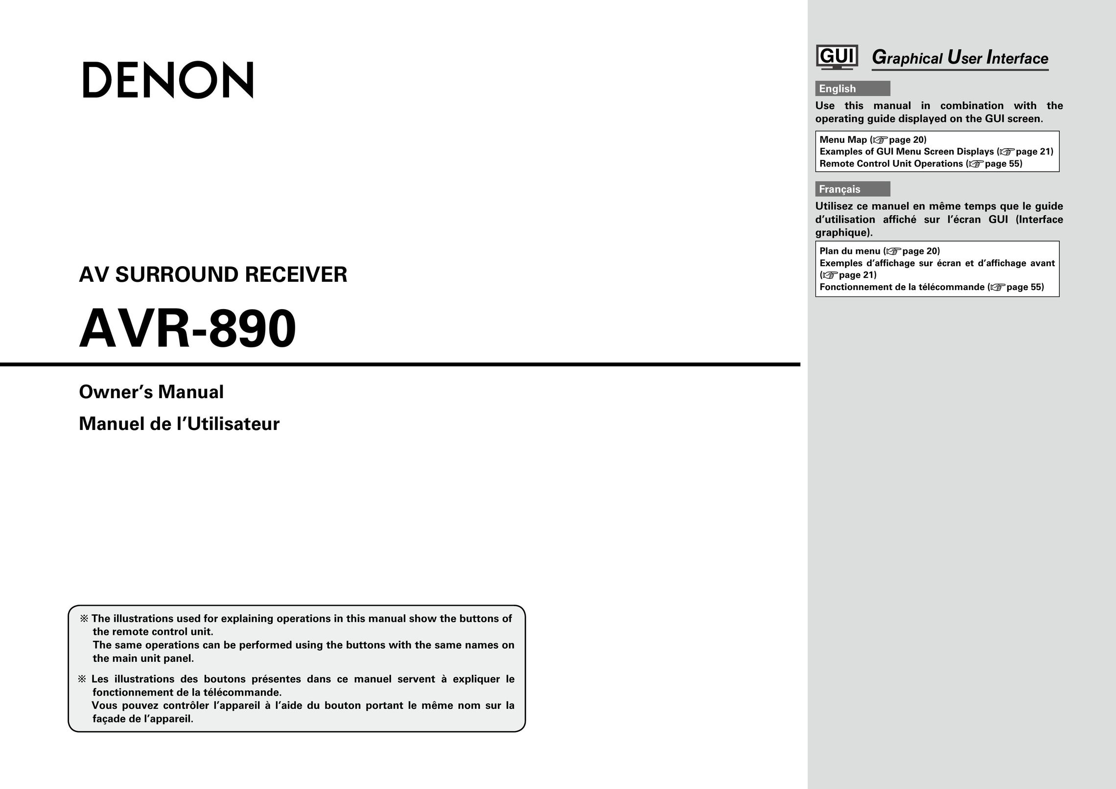 Denon AVR-890 Home Theater System User Manual