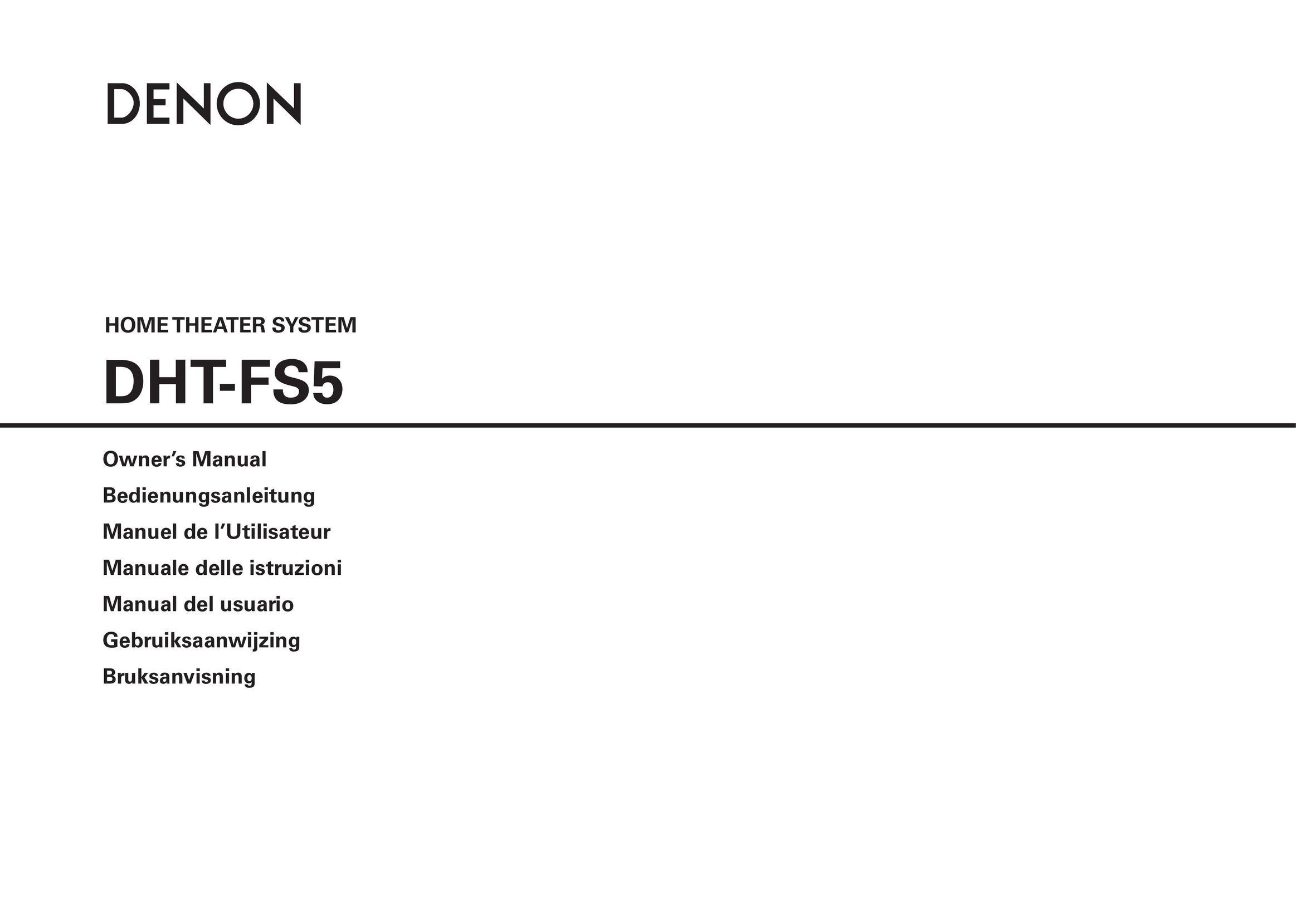 Denon DHT-FS5 Home Theater System User Manual