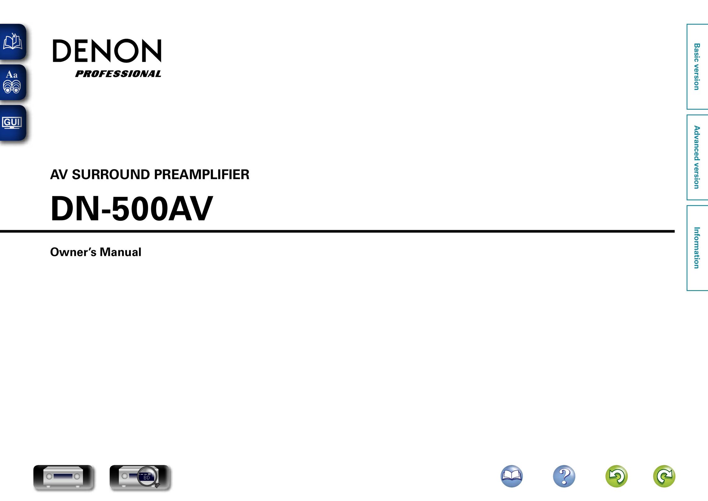 Denon DN-500AV Home Theater System User Manual
