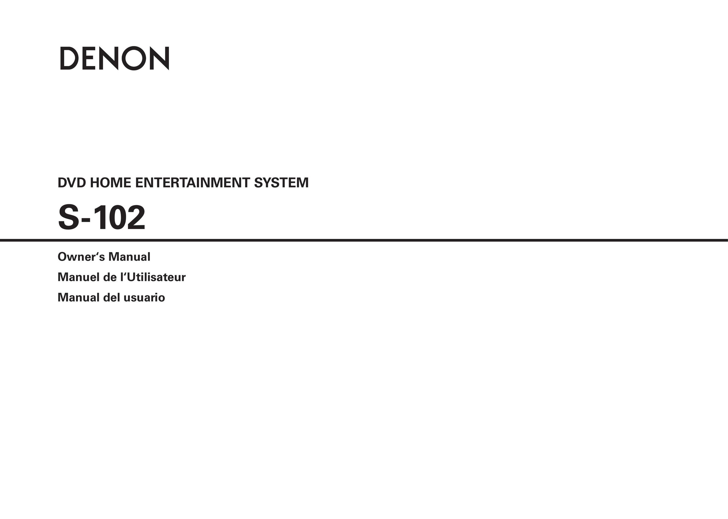 Denon S-102 Home Theater System User Manual
