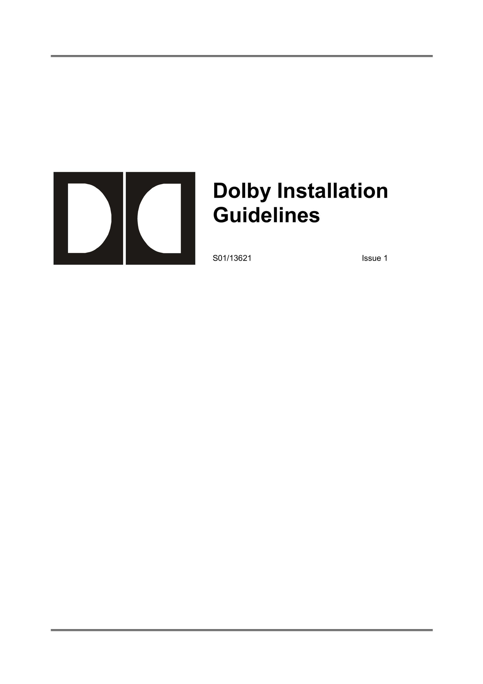 Dolby Laboratories S01/13621 Home Theater System User Manual