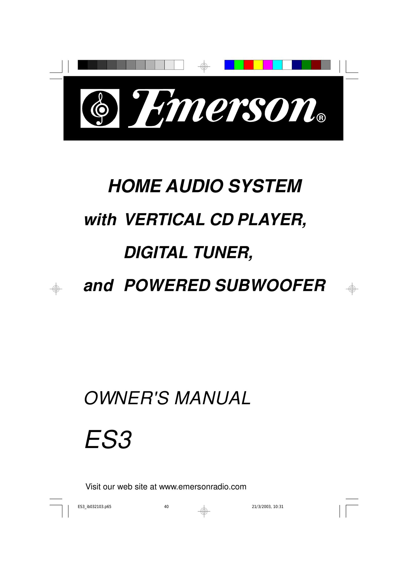 Emerson ES3 Home Theater System User Manual