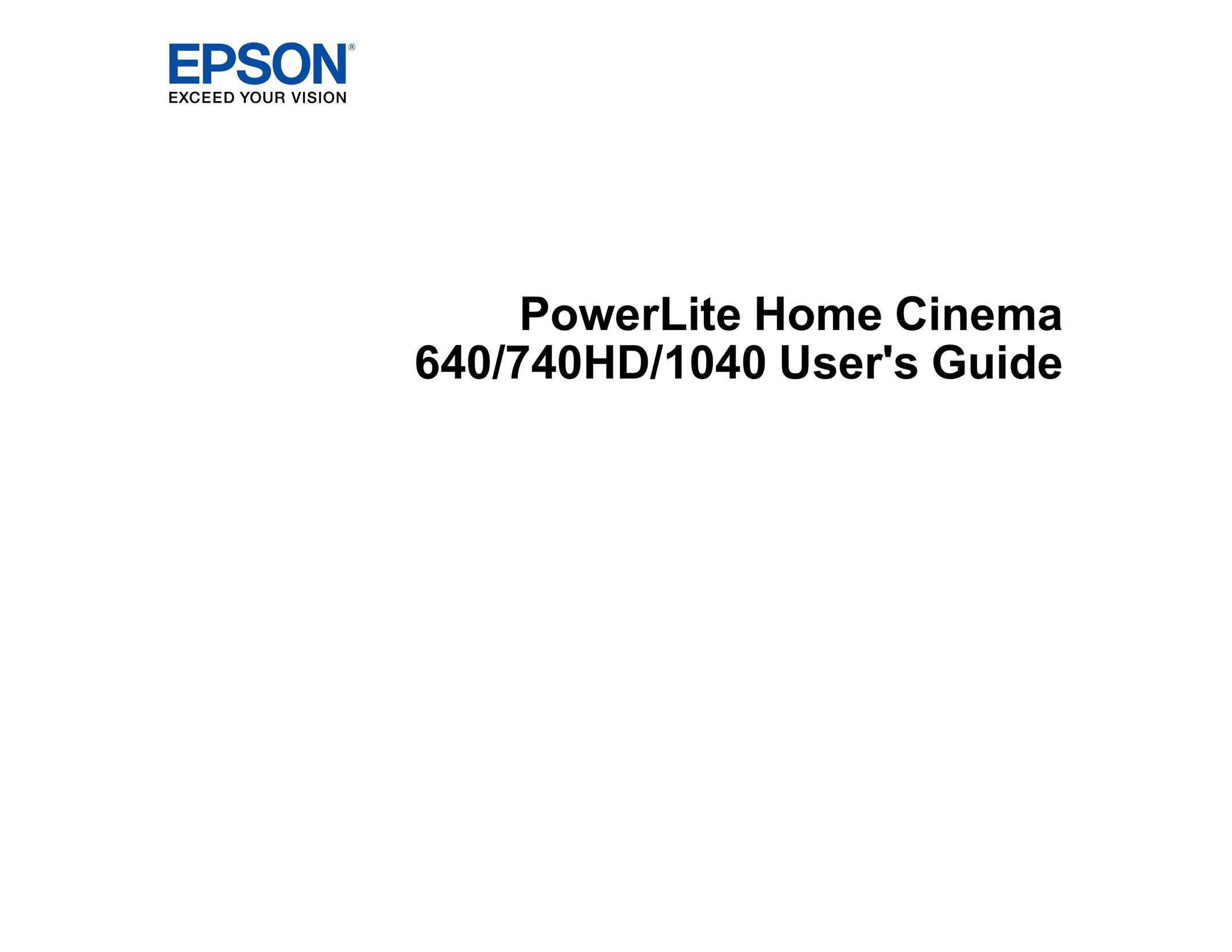 Epson PowerLite Home Cinema 640 Home Theater System User Manual