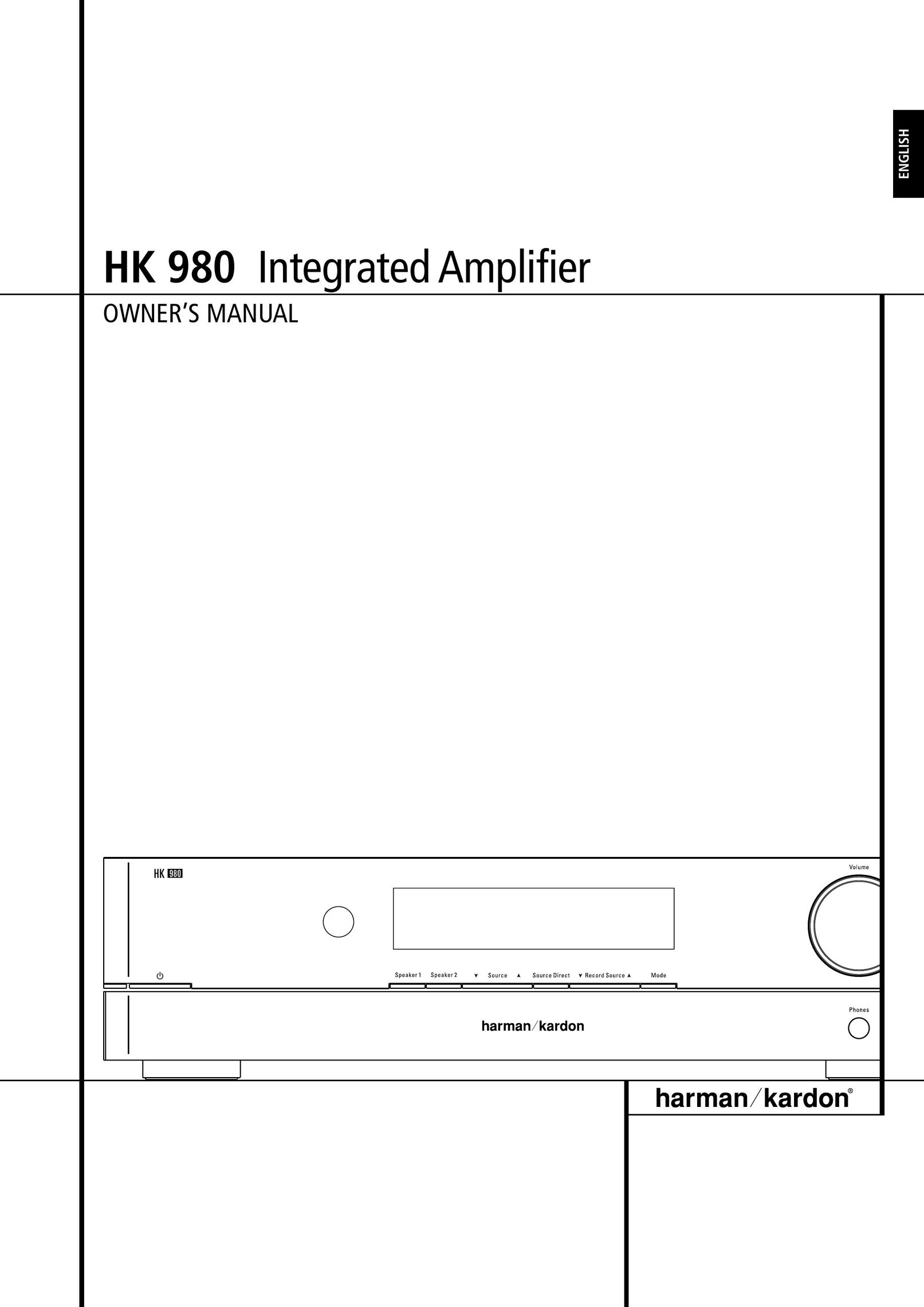 Harman-Kardon HK 980 Home Theater System User Manual