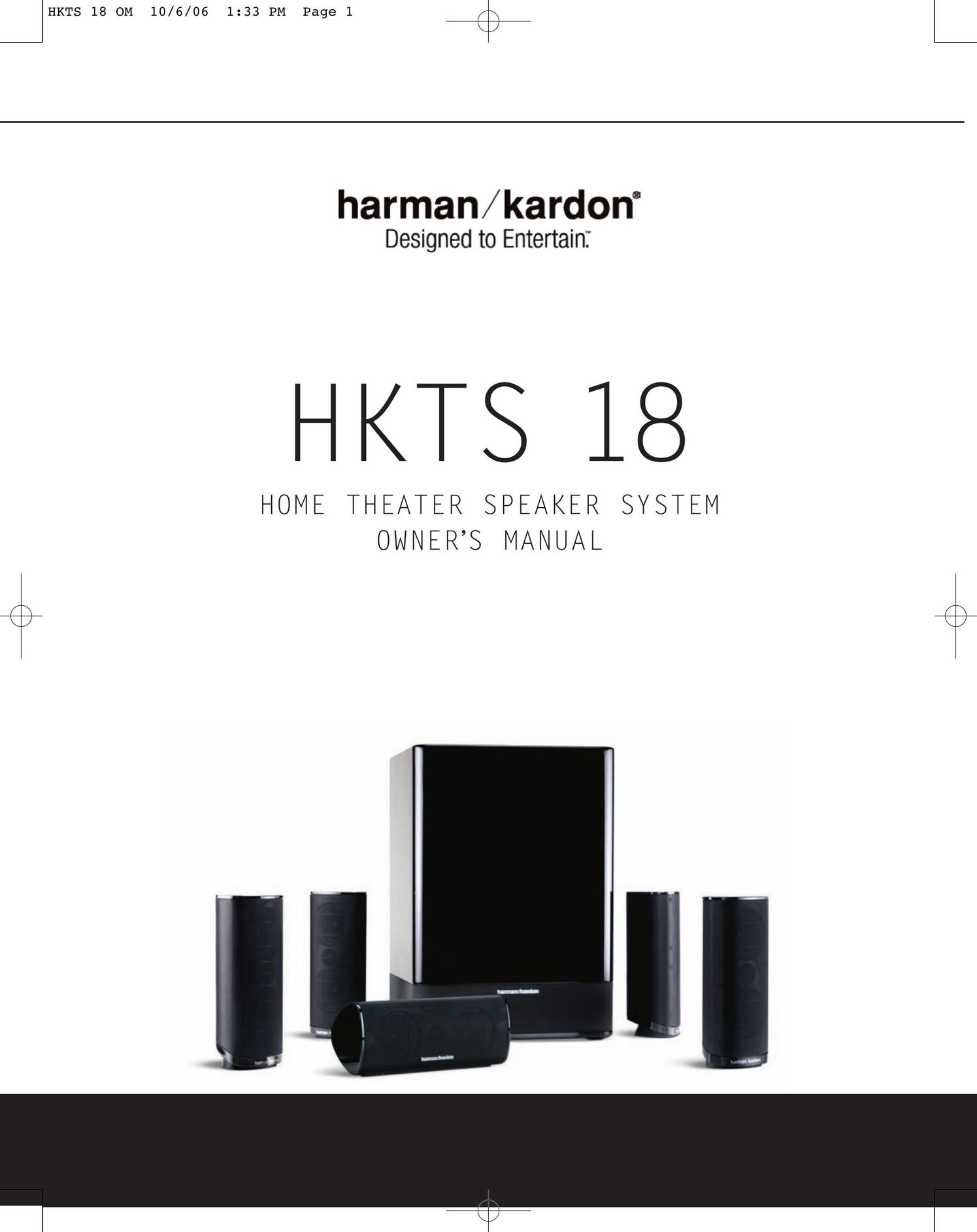 Harman-Kardon HKTS 18 Home Theater System User Manual