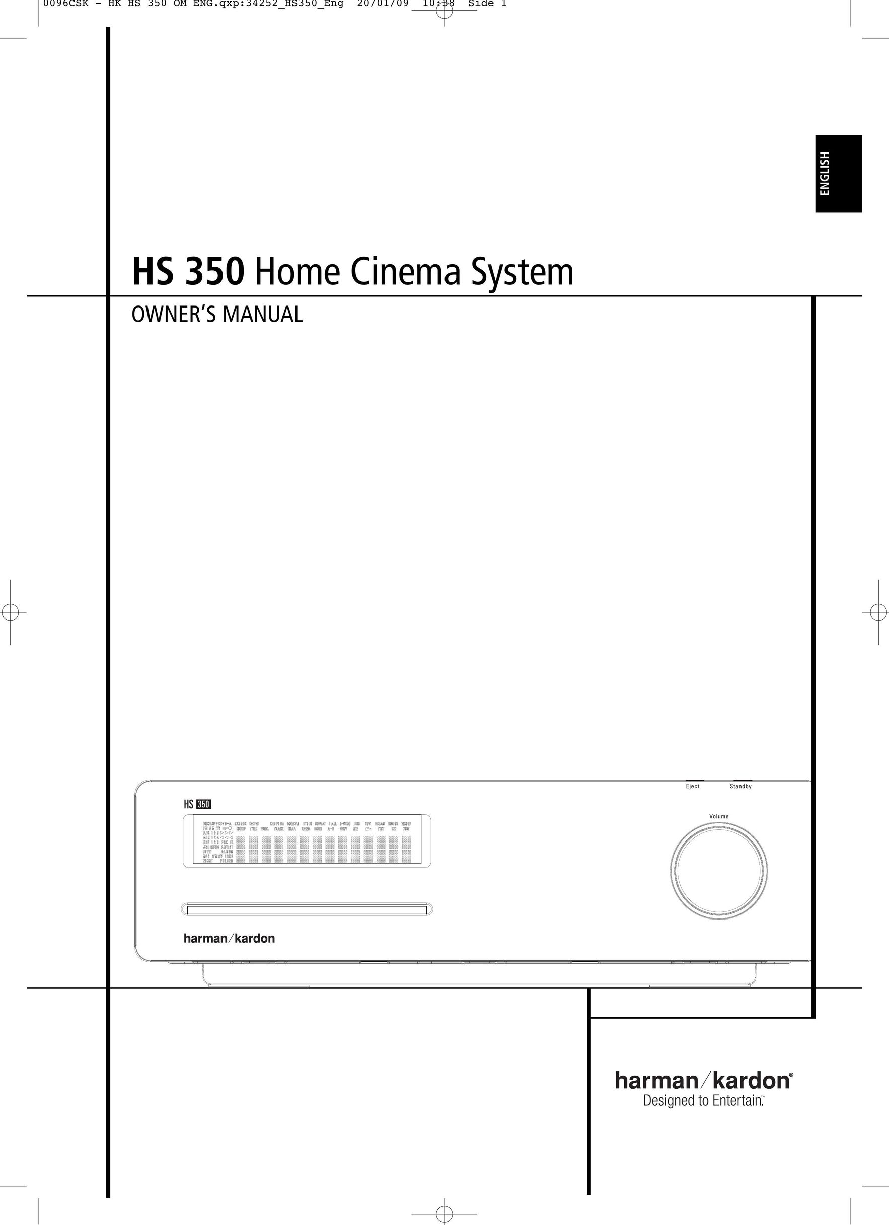 Harman-Kardon HS 350 Home Theater System User Manual