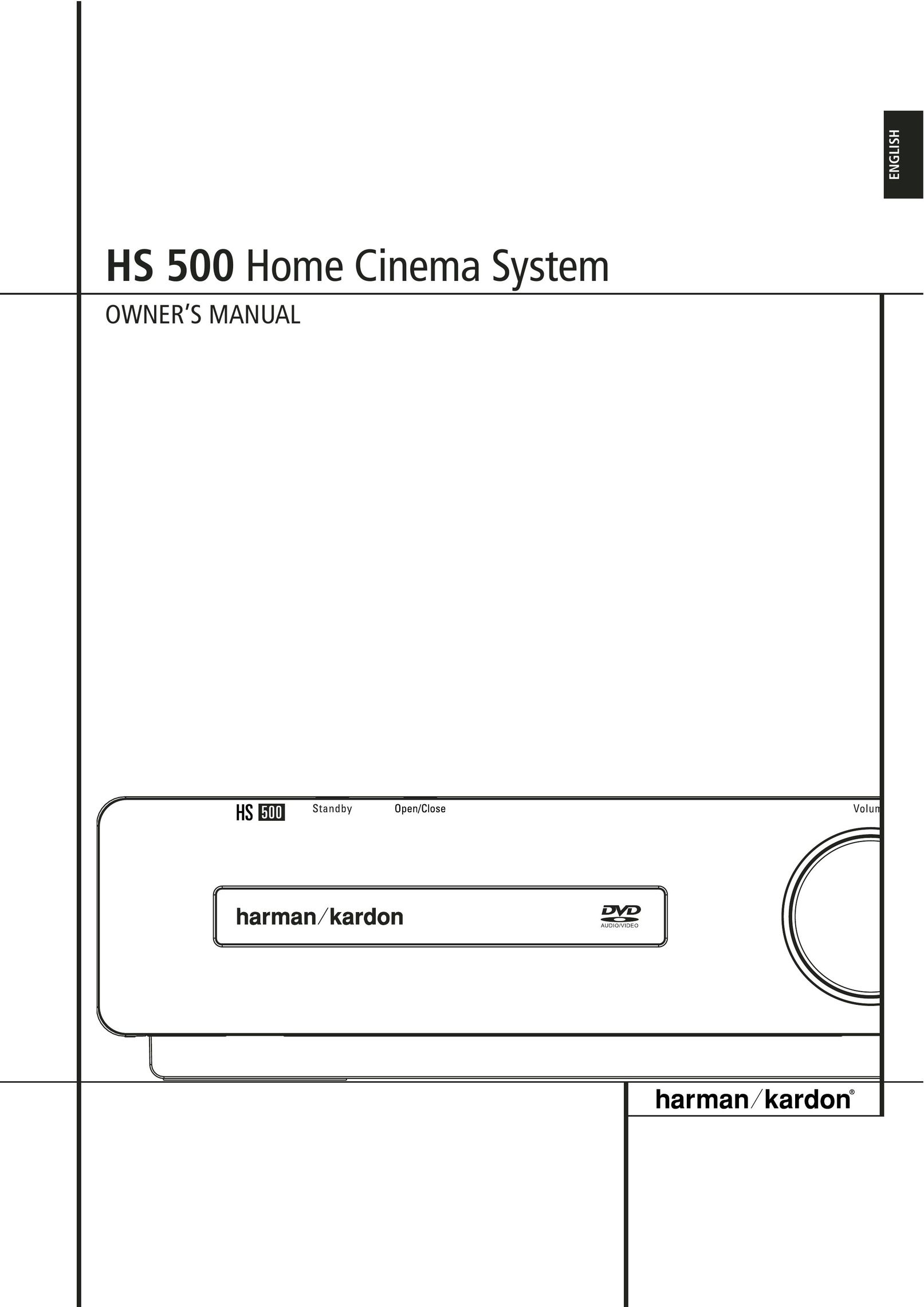 Harman-Kardon HS 500 Home Theater System User Manual