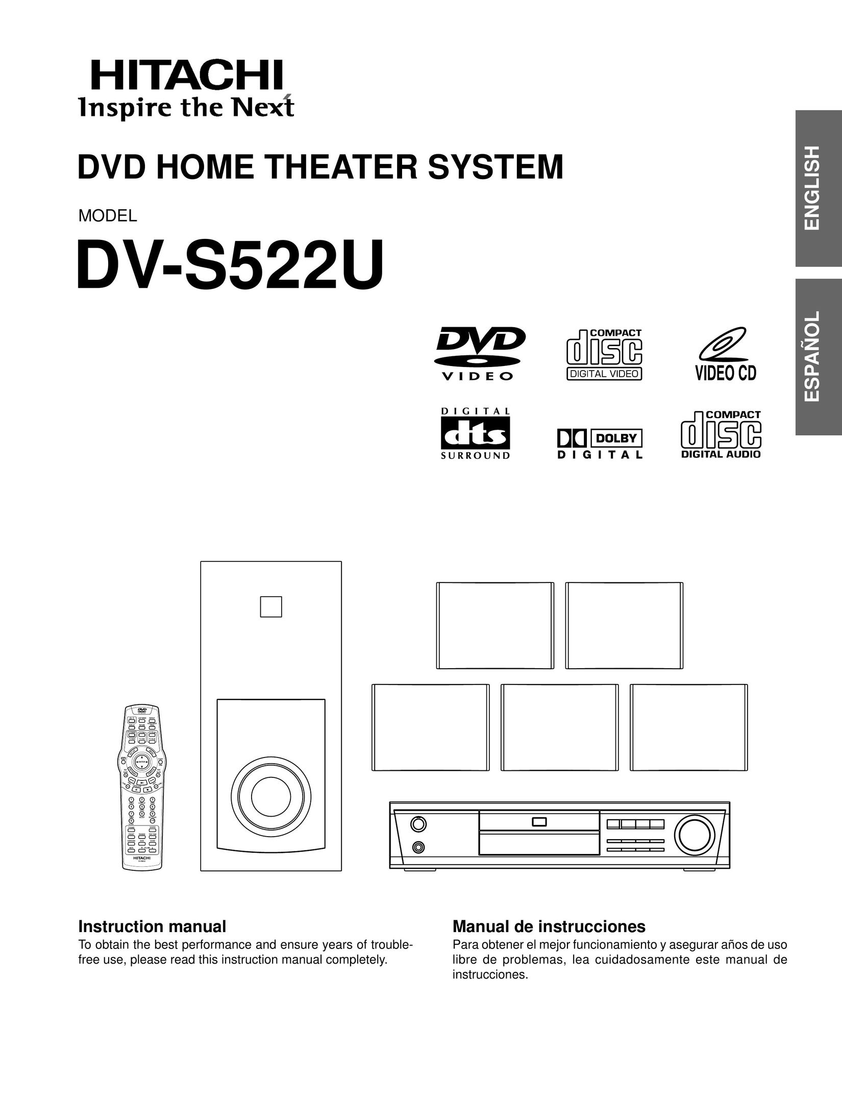 Hitachi DV-S522U Home Theater System User Manual