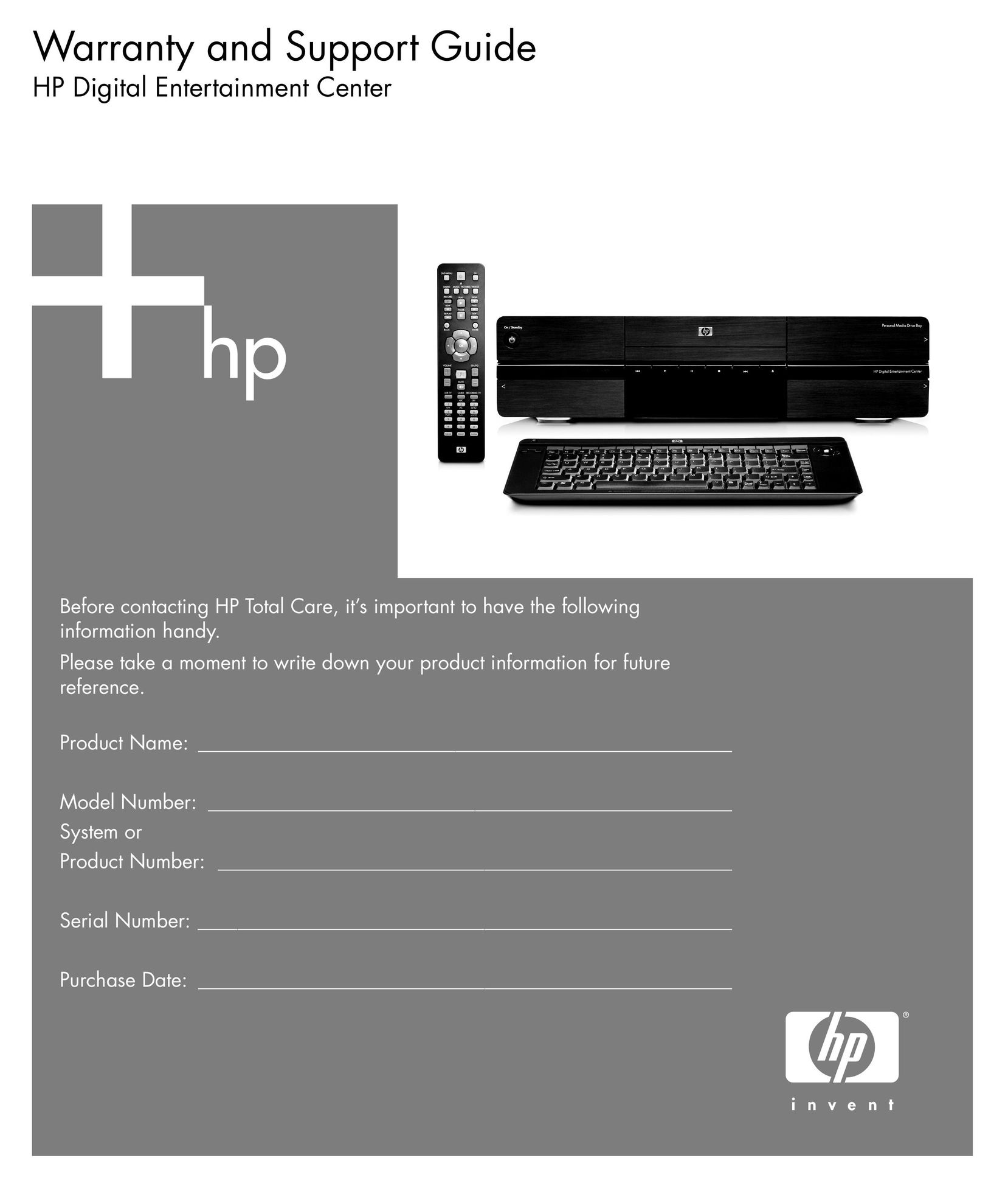 HP (Hewlett-Packard) 2000495 Home Theater System User Manual