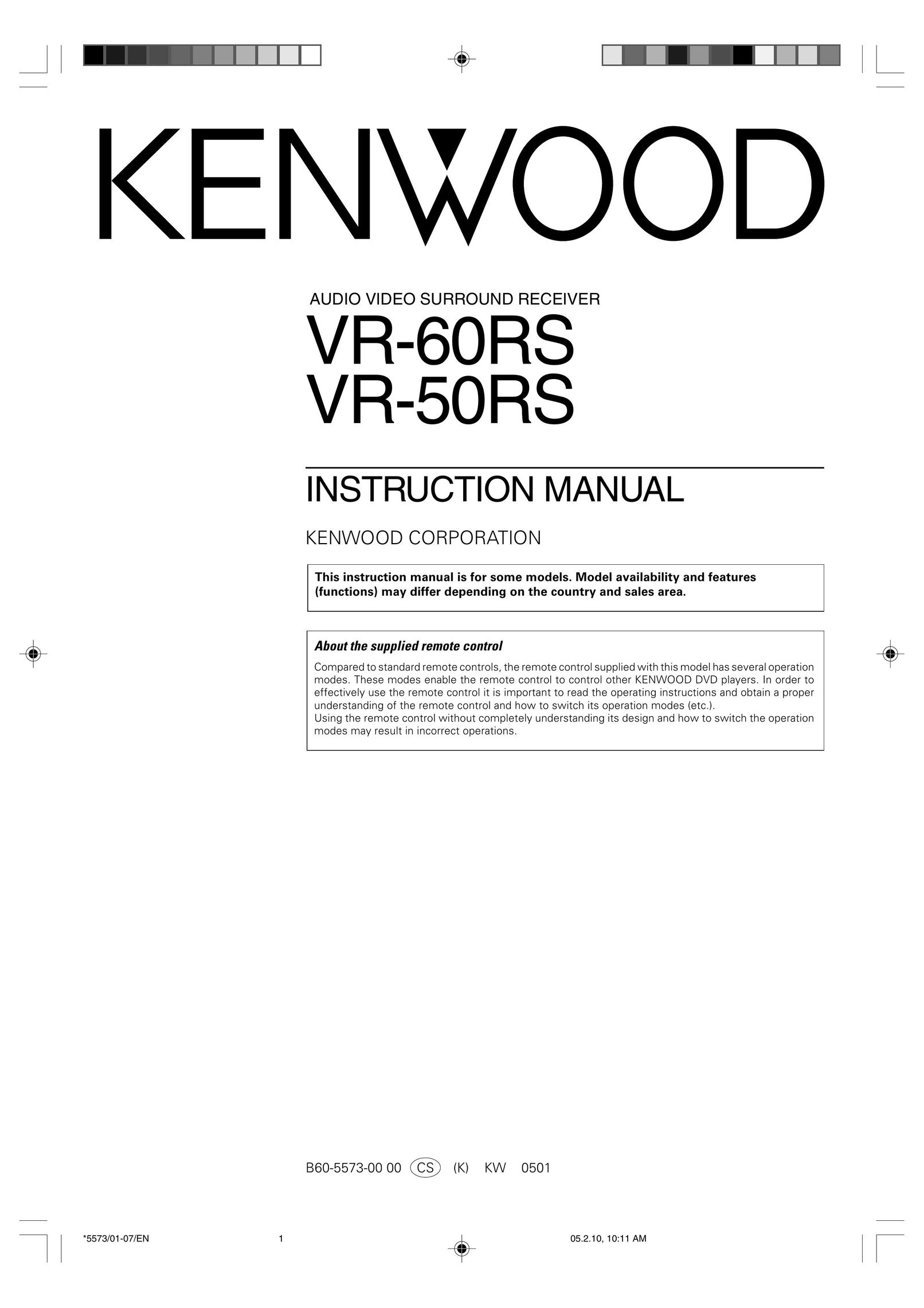 Kenwood VR-60RS Home Theater System User Manual