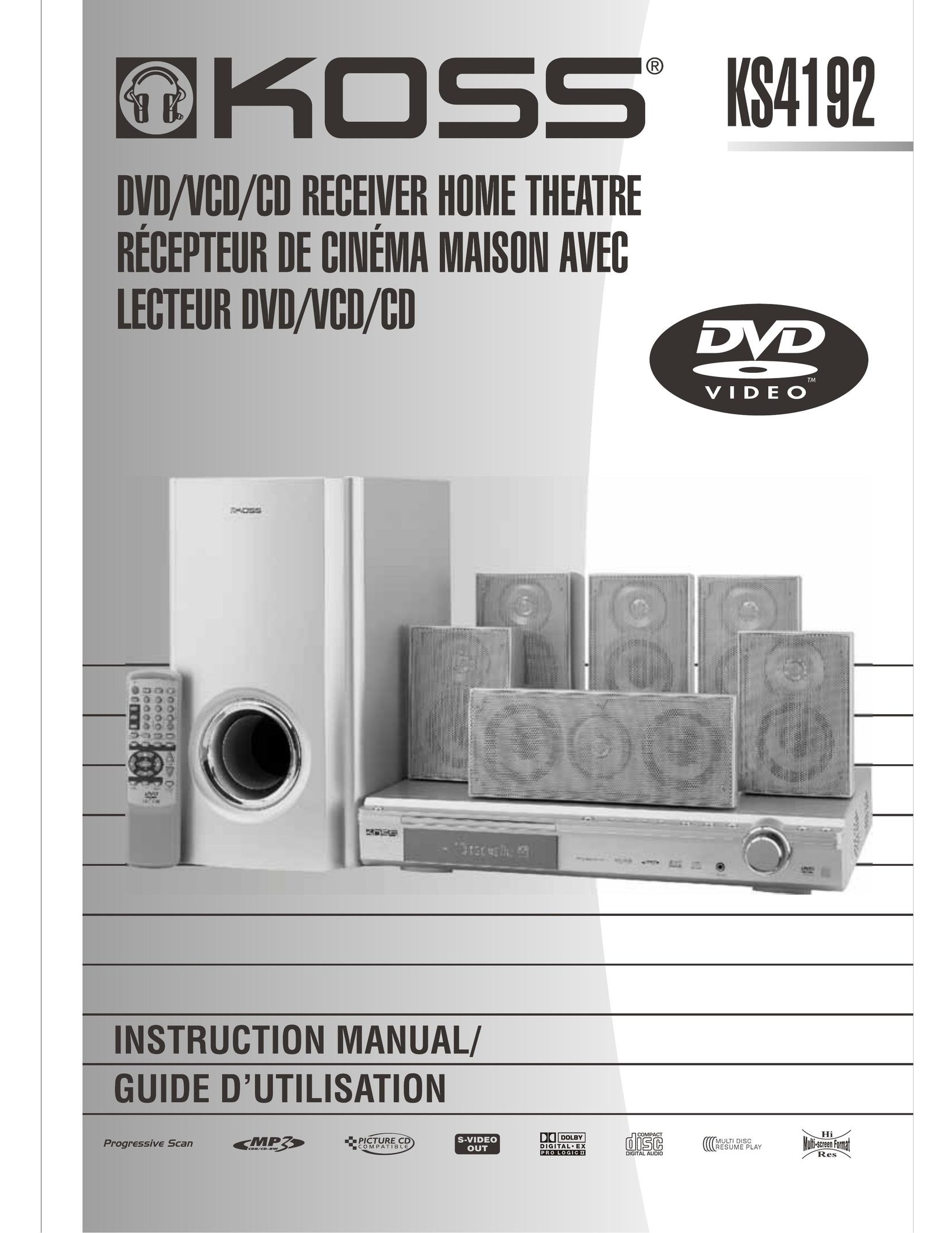 Koss KS4192 Home Theater System User Manual