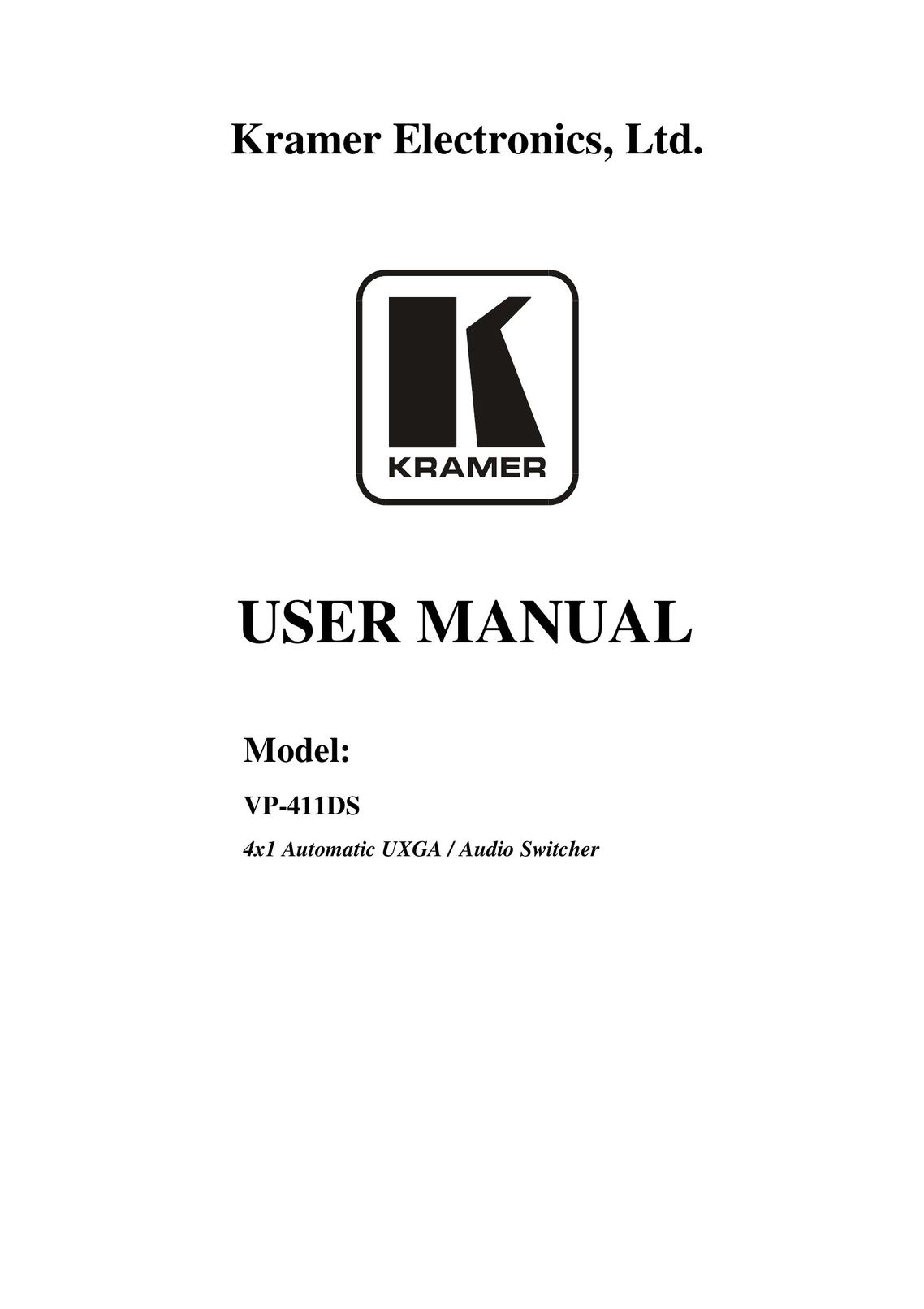 Kramer Electronics VP-411DS Home Theater System User Manual