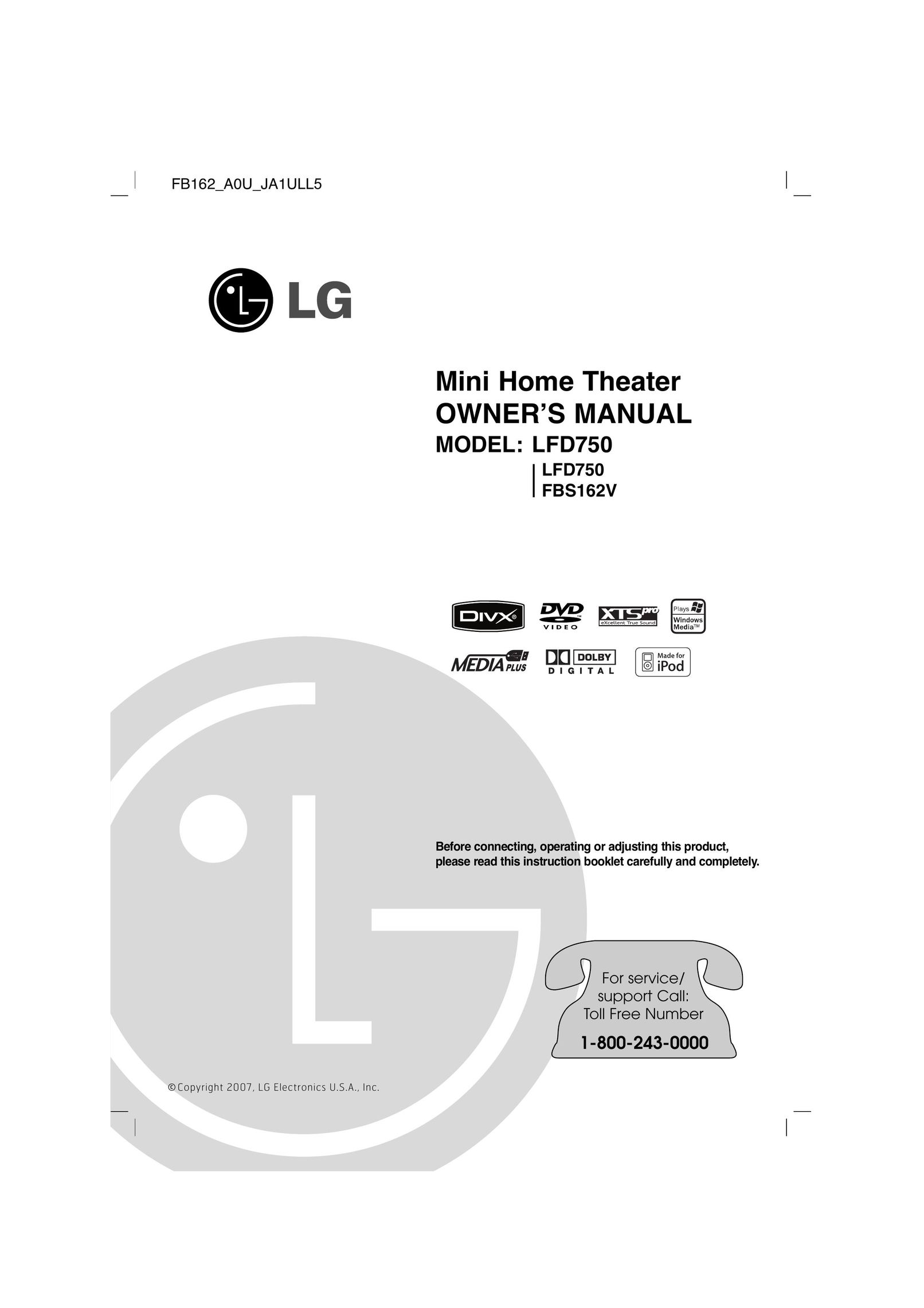 LG Electronics FBS162V Home Theater System User Manual