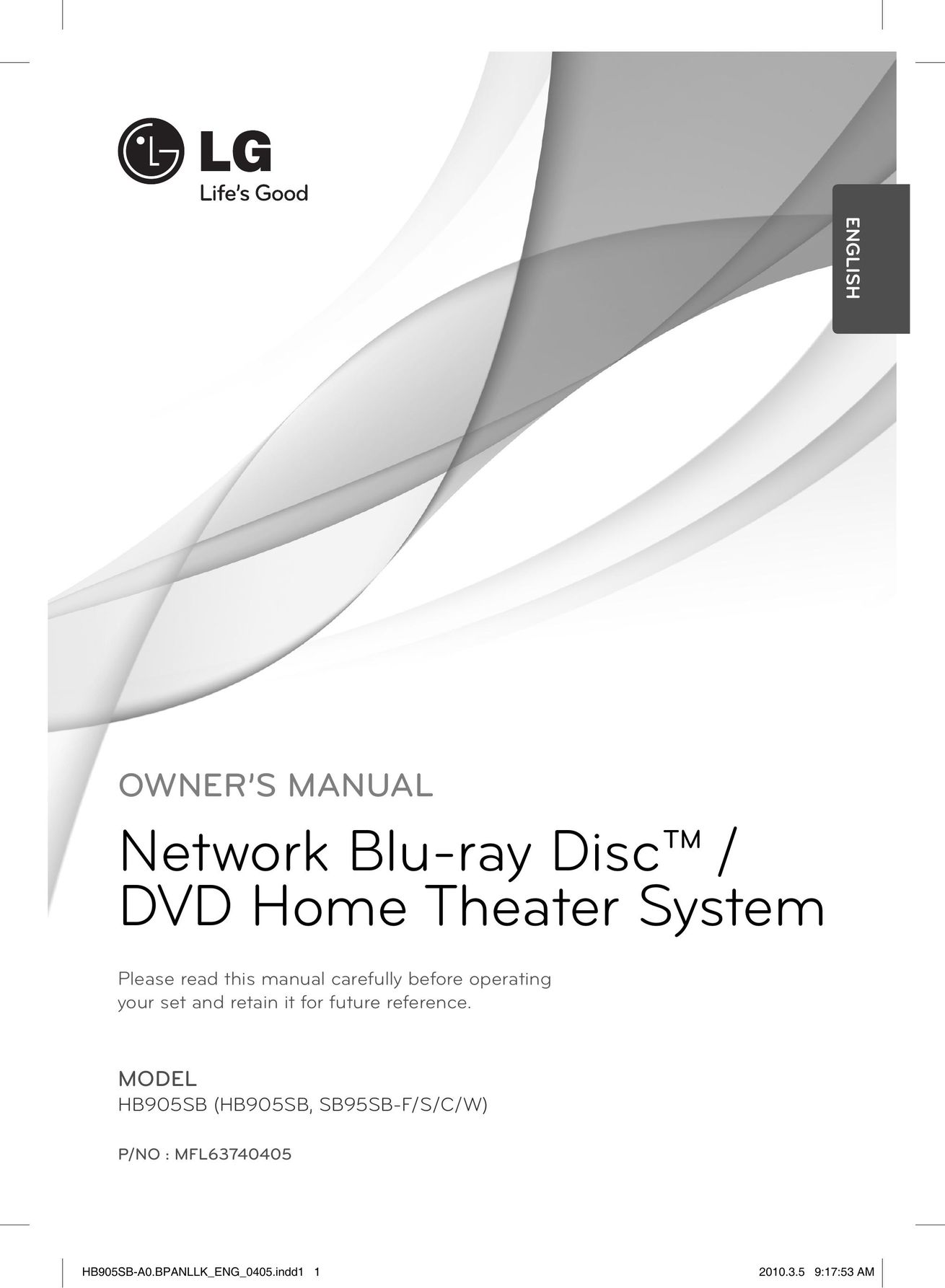 LG Electronics HB905SB Home Theater System User Manual