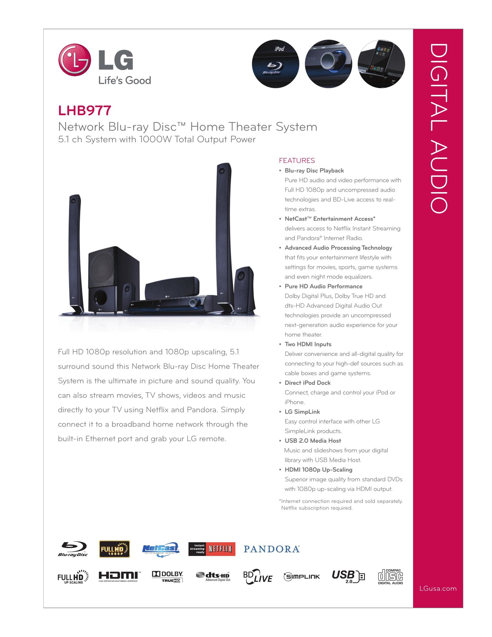 LG Electronics LHB977 Home Theater System User Manual