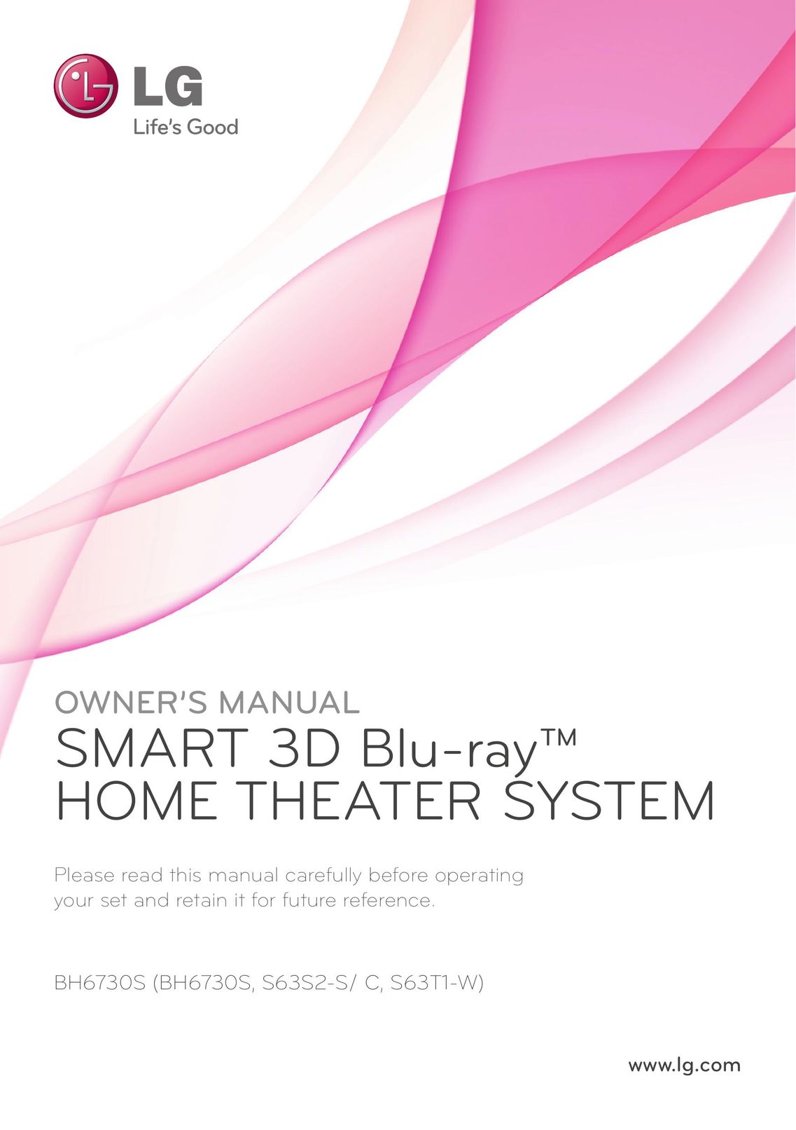 LG Electronics S63S2-S/C Home Theater System User Manual