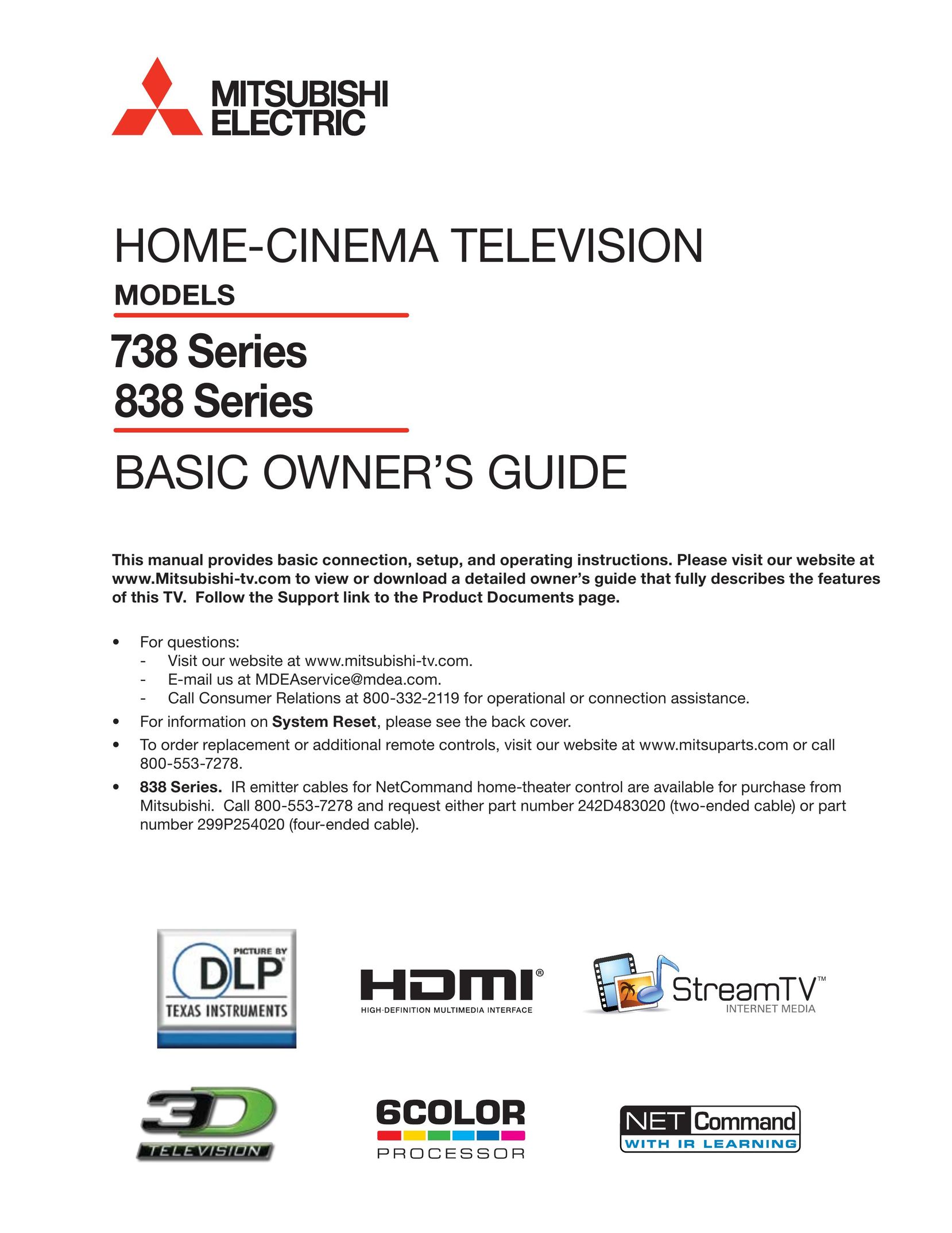 Mitsubishi Electronics 838 Home Theater System User Manual