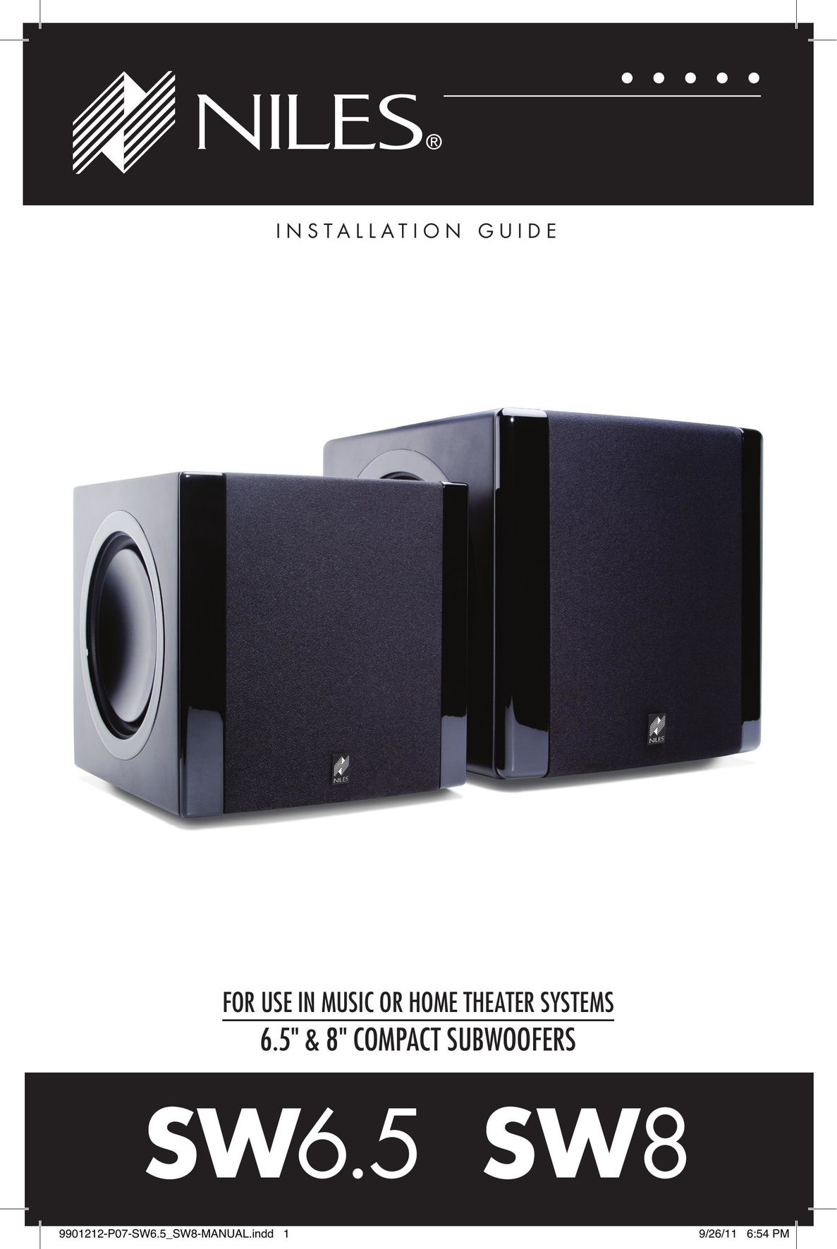 Niles Audio SW8 Home Theater System User Manual