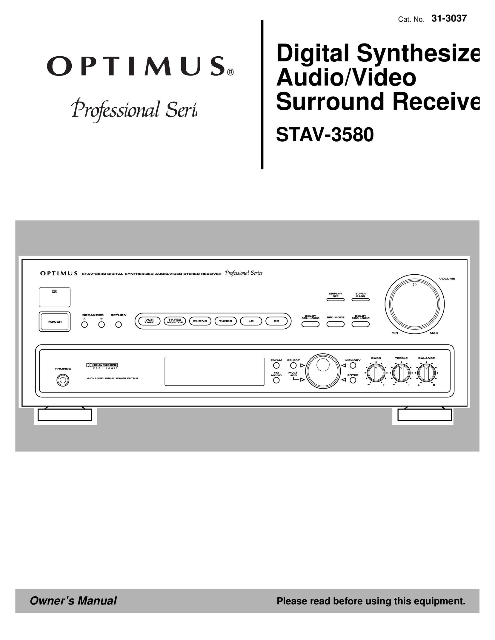 Optimus STAV-3580 Home Theater System User Manual