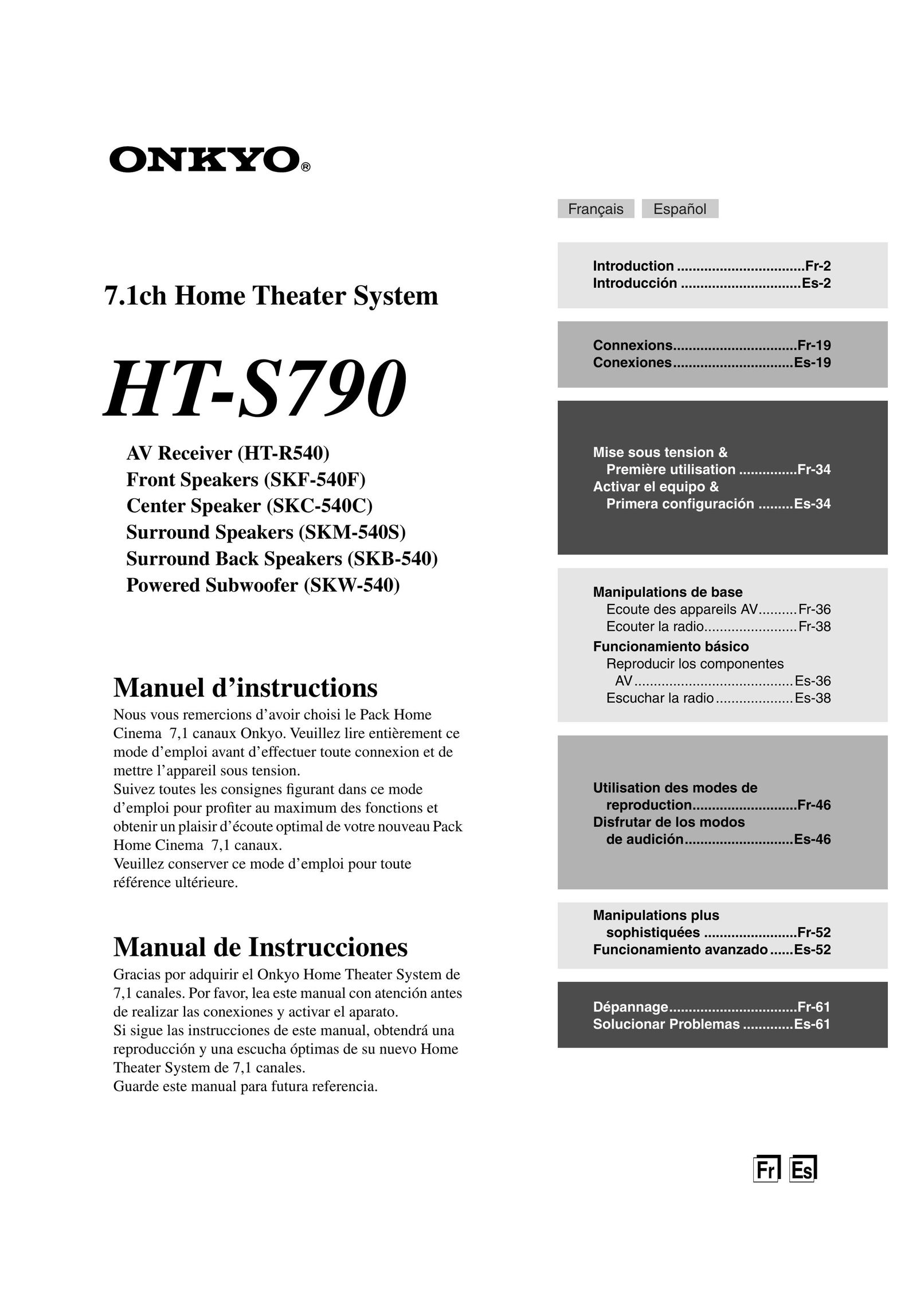 Panasonic HT-S790 Home Theater System User Manual