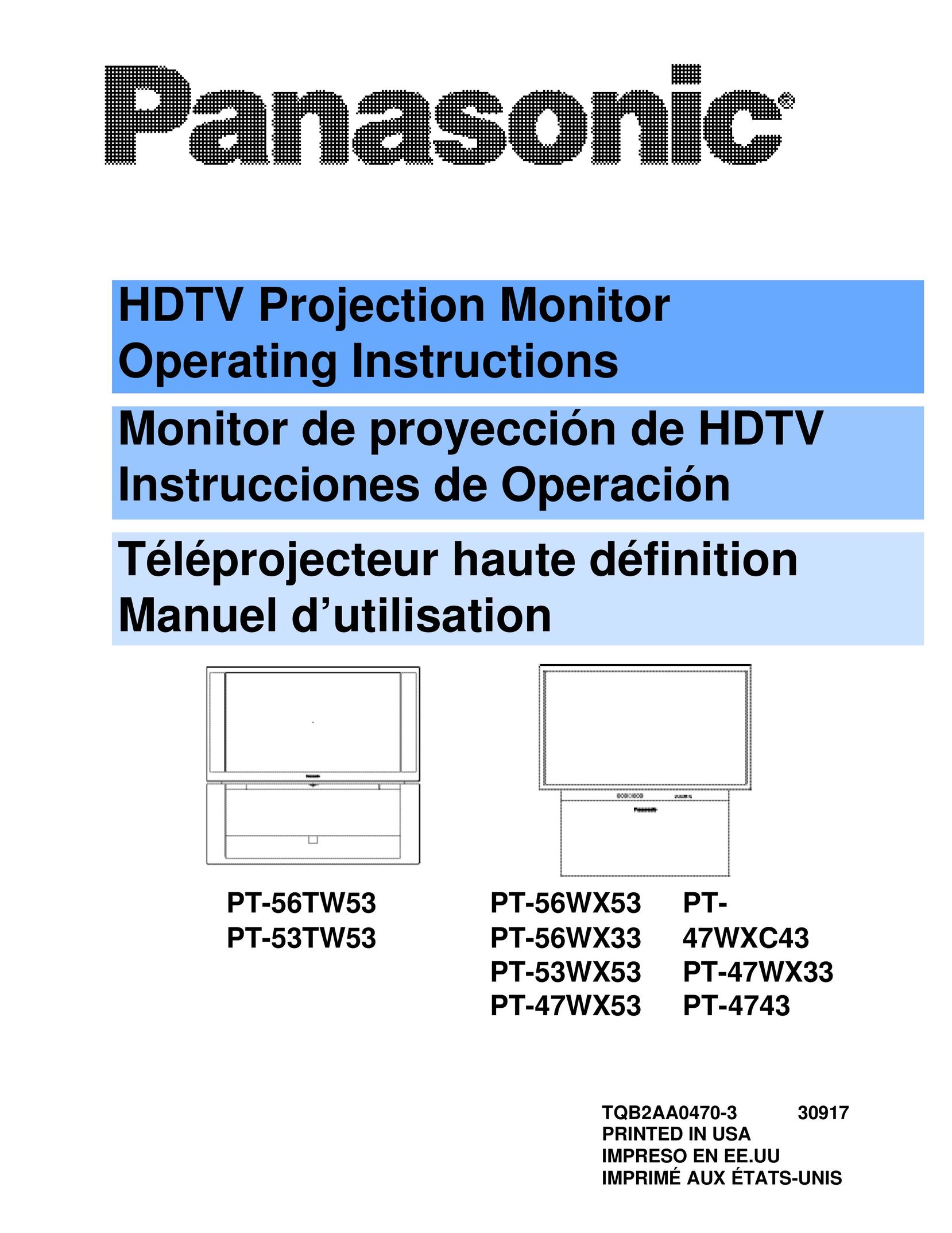 Panasonic PT-47WX33 Home Theater System User Manual